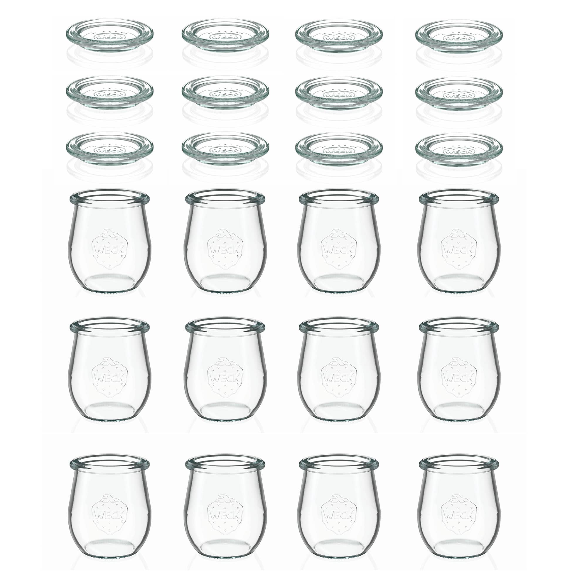 12x 220 ml WECK-Tulpenglas mit Glasdeckel RR 60