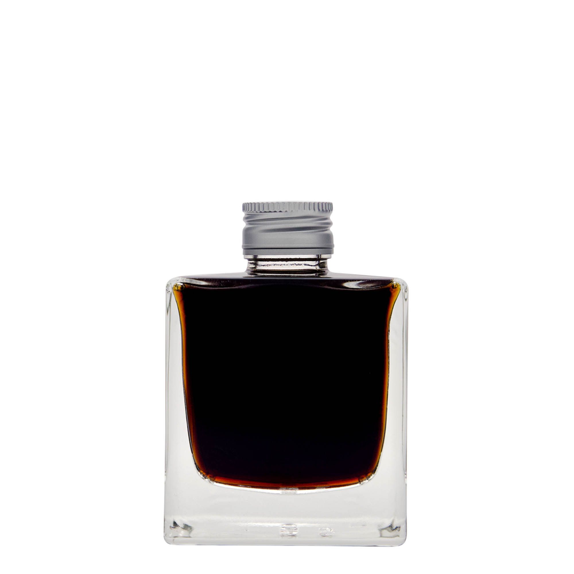 200 ml Glasflasche 'Cube', quadratisch, Mündung: PP 28