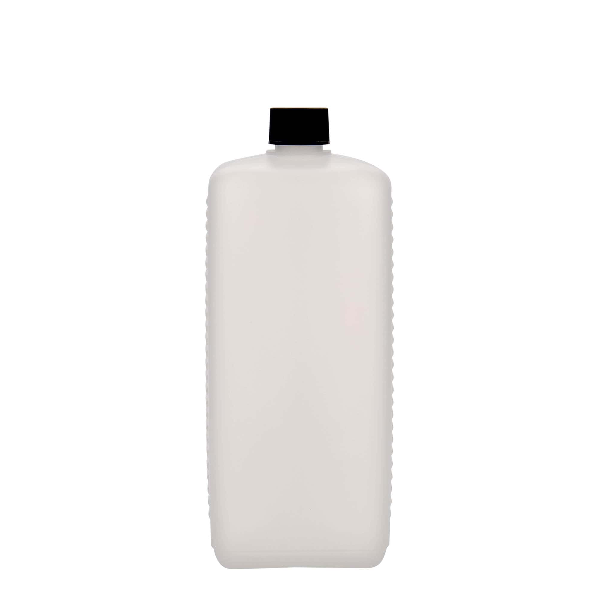 1.000 ml Kanisterflasche, rechteckig, HDPE-Kunststoff, natur, Mündung: DIN 25 EPE