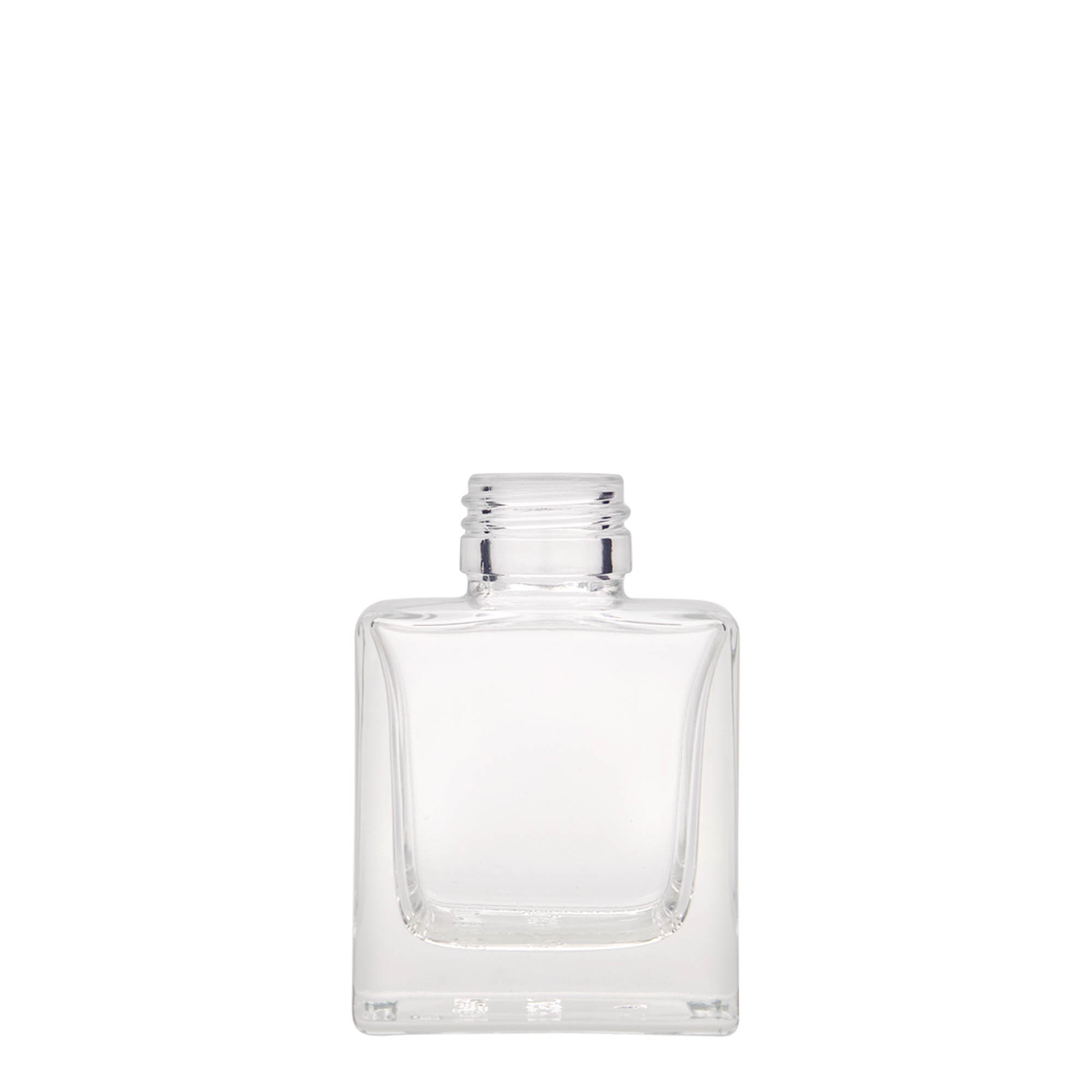 100 ml Glasflasche 'Cube', quadratisch, Mündung: PP 28
