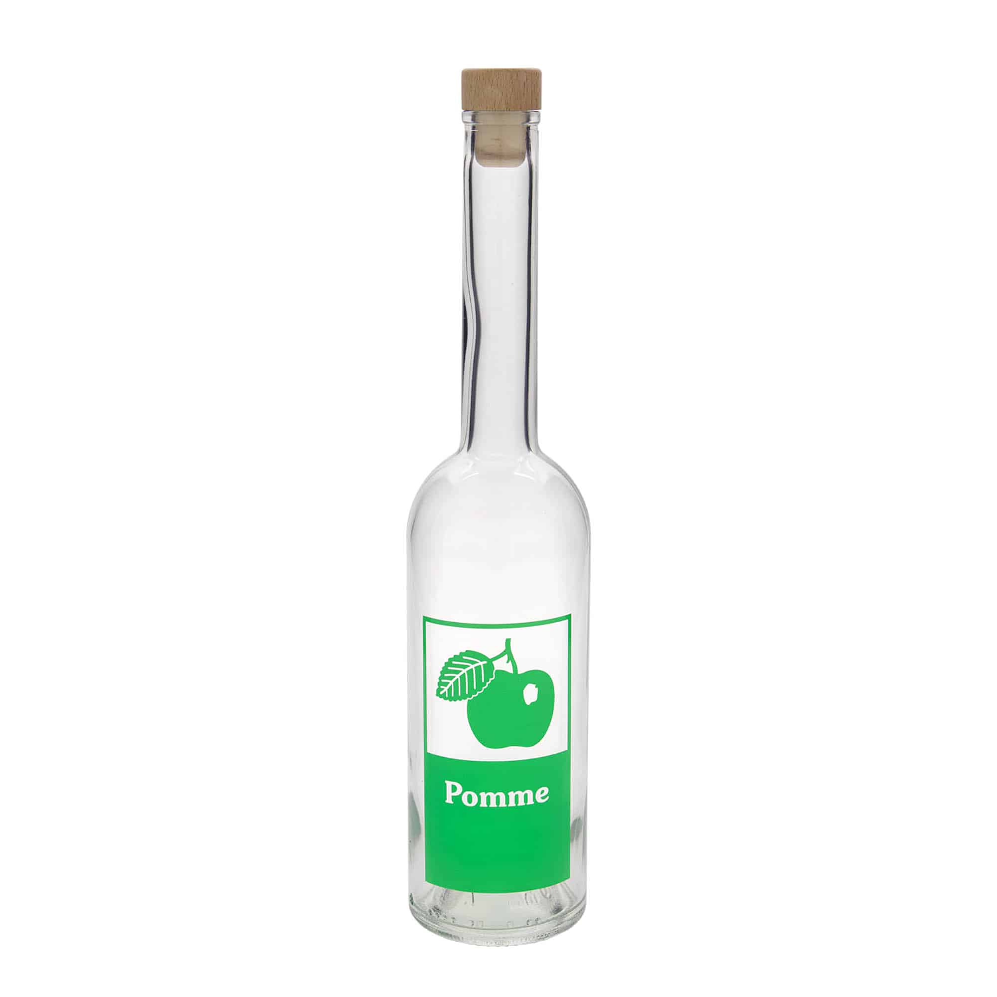 500 ml Glasflasche «Opera», Motiv: Pomme, Mündung: Kork