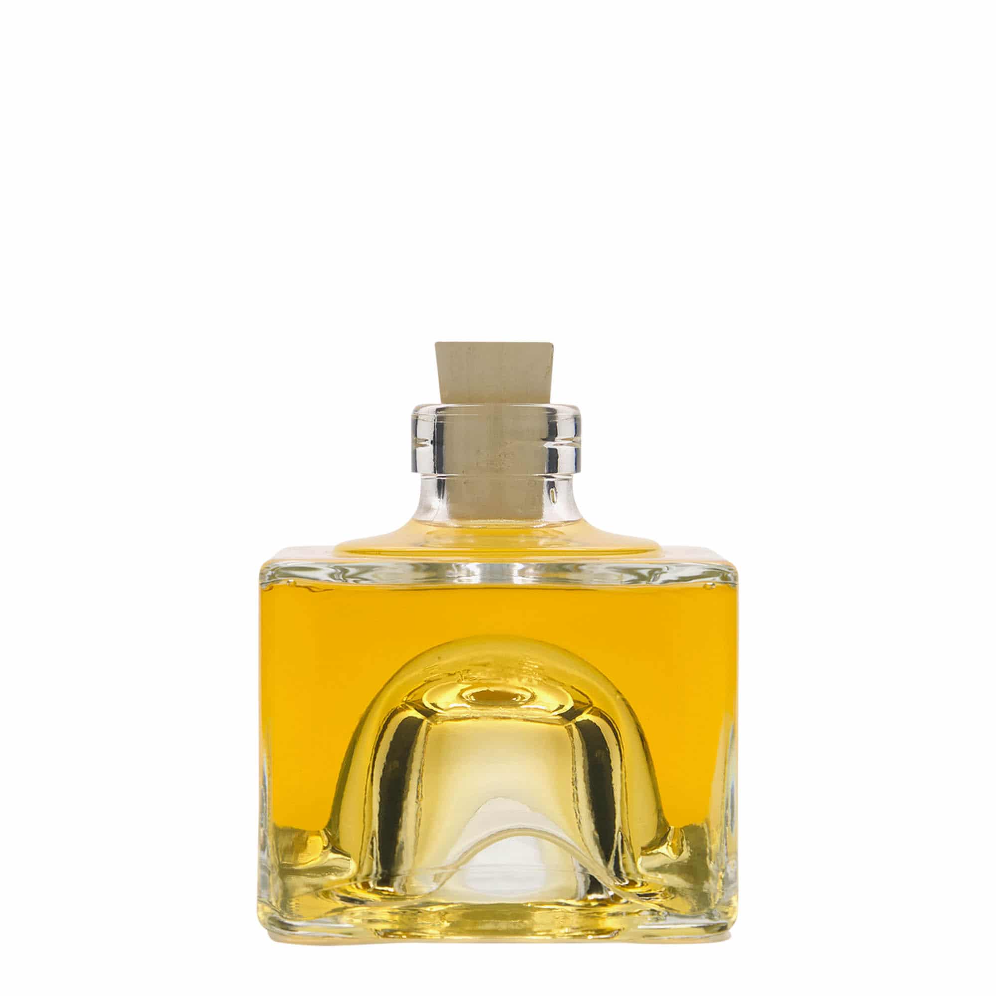 200 ml Glasflasche 'Cocolores', quadratisch, Mündung: Kork