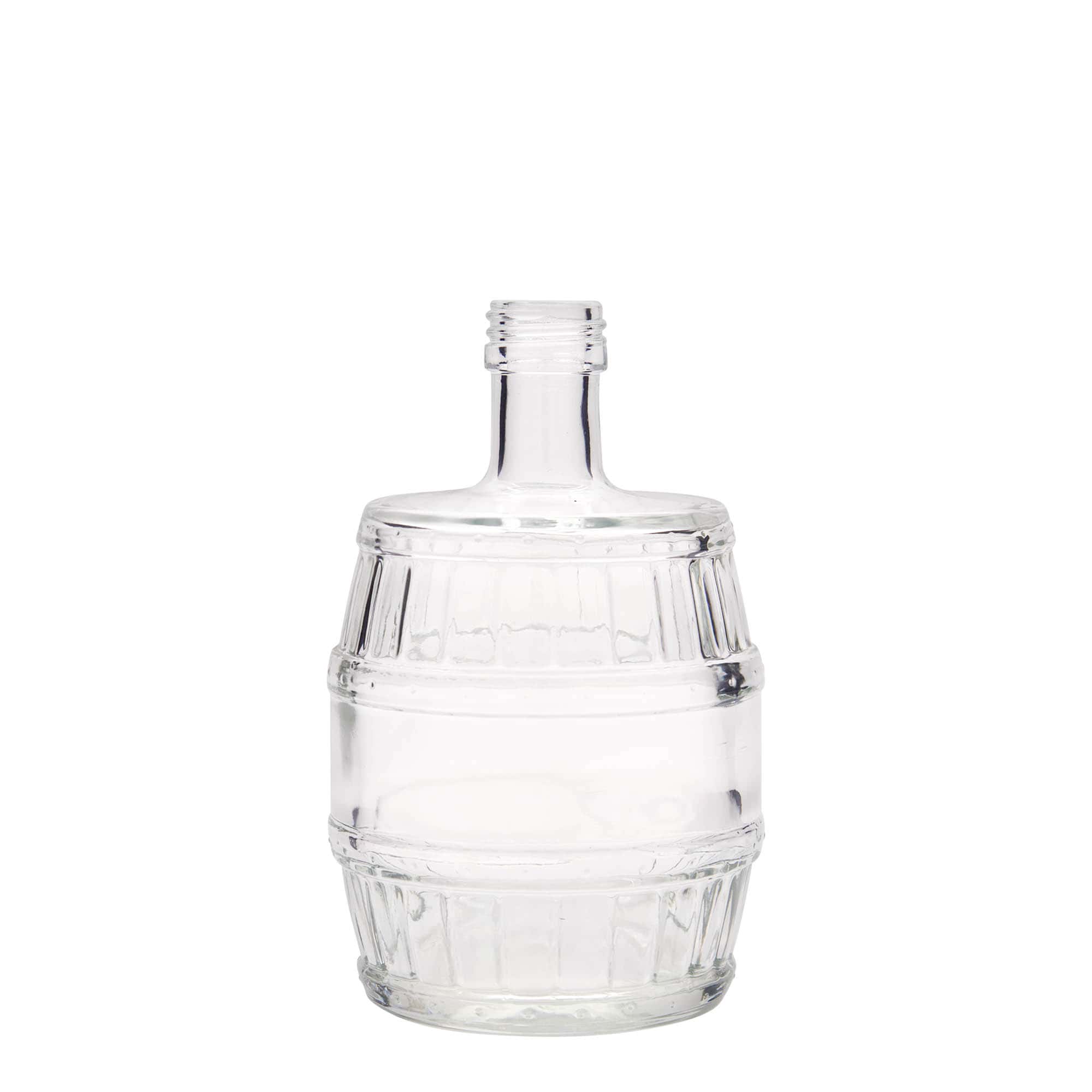 500 ml Glasflasche «Fass», Mündung: PP 28