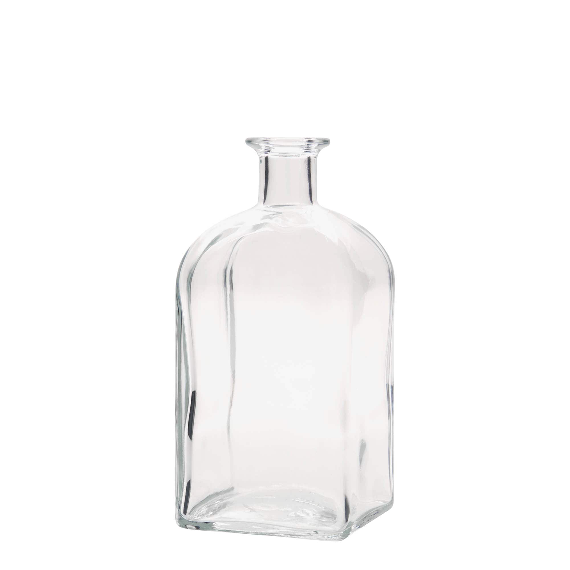 700 ml Glasflasche Apotheker Carré, quadratisch, Mündung: Kork