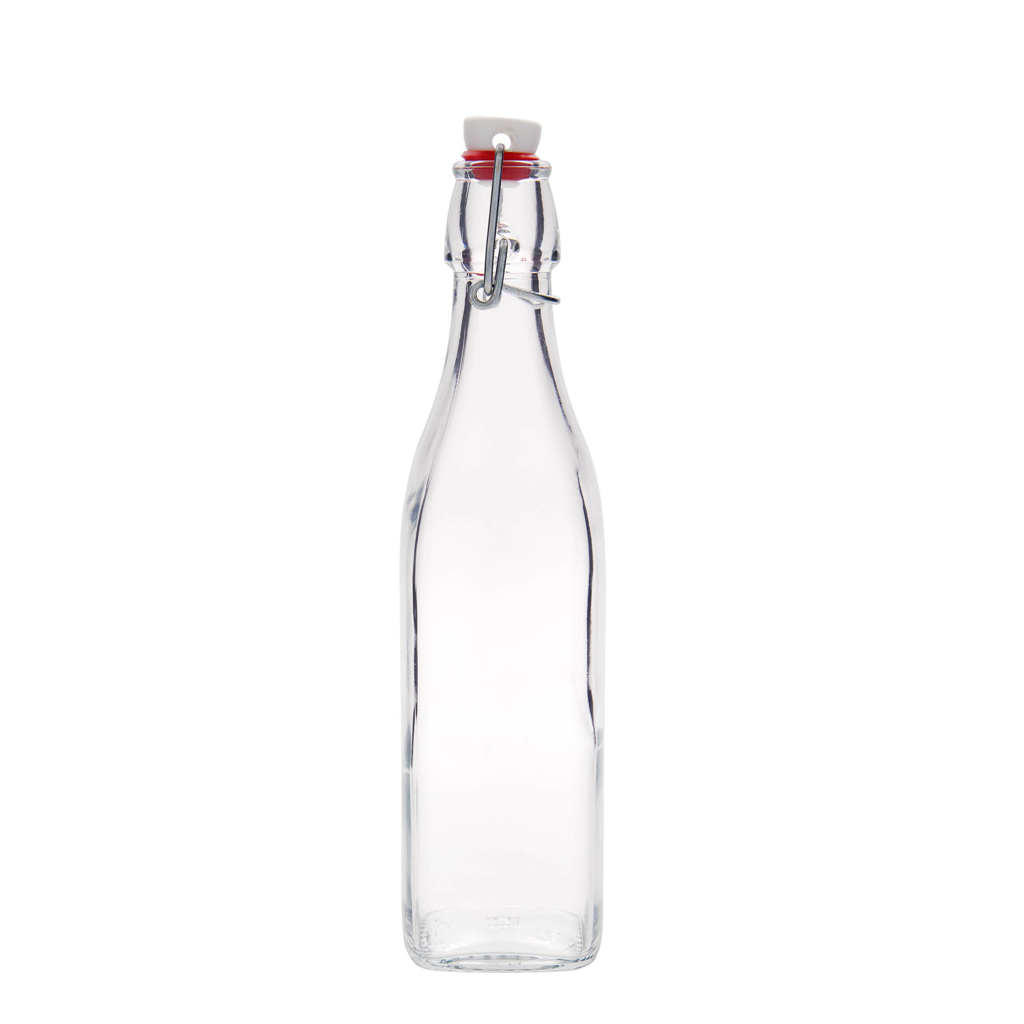 500 ml Glasflasche 'Swing, quadratisch, Mündung: Bügelverschluss