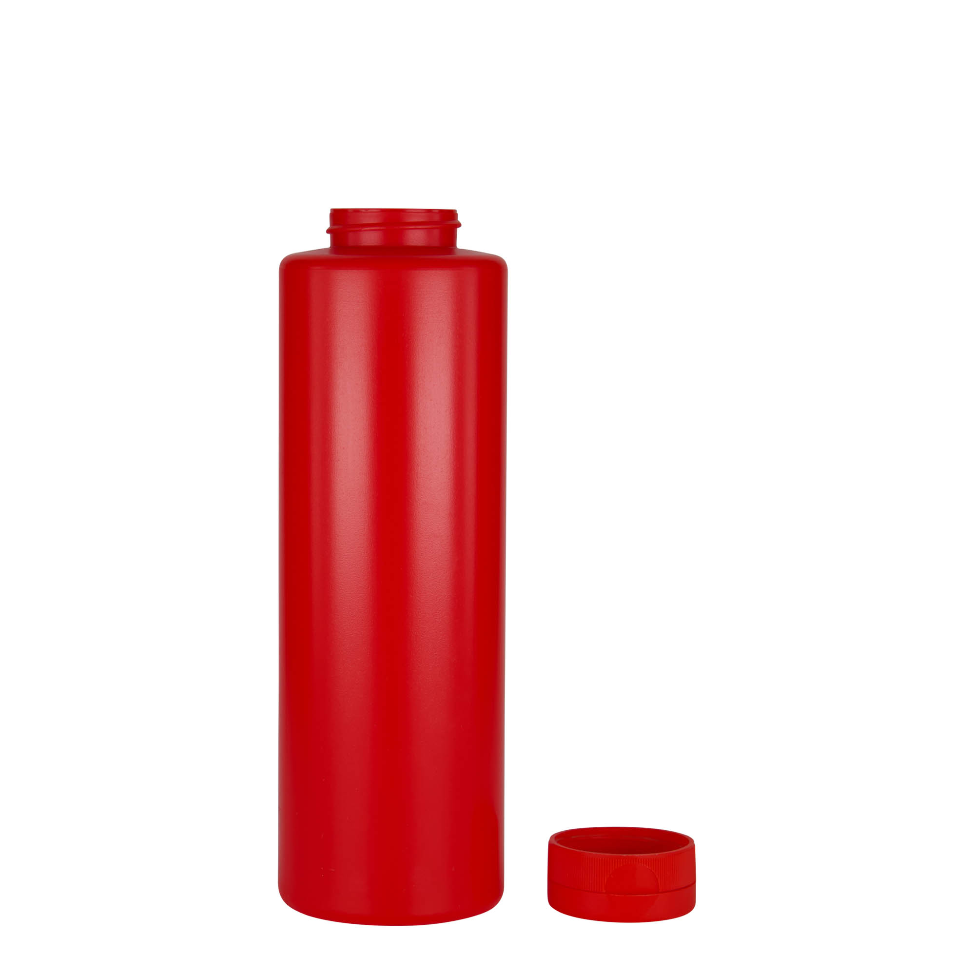 500 ml Soßenflasche, LDPE-Kunststoff, rot, Mündung: 38/400 500 ml Soßenflasche, LDPE-Kunststoff, rot, Mündung: 38/400