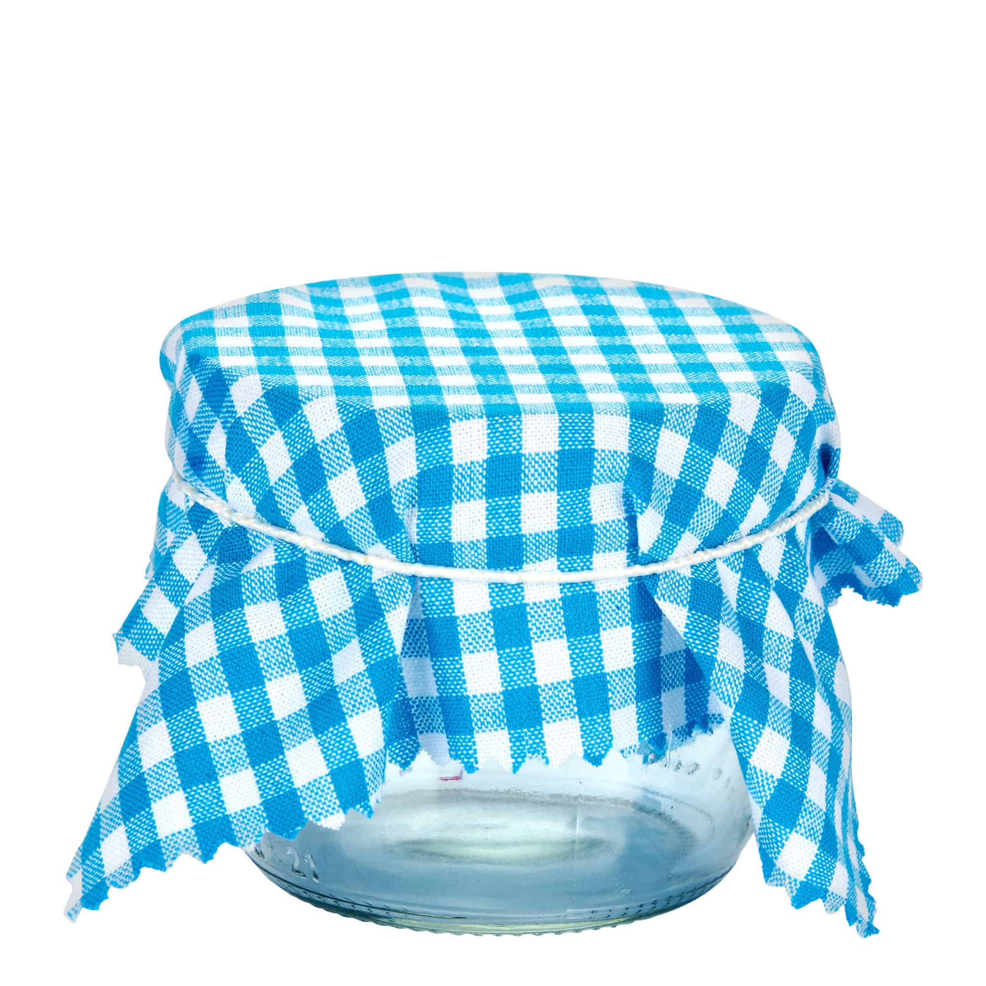 Stoffdeckchen kariert 15x15, quadratisch, Textil, petrol, Mündung: TO58-TO82