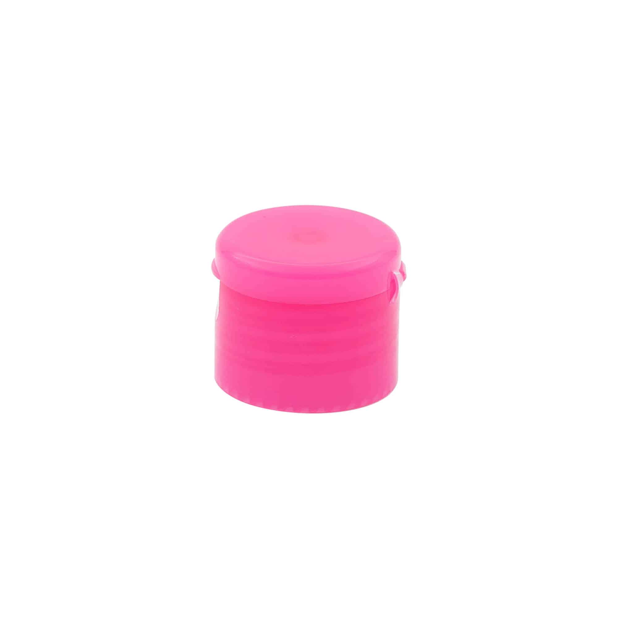 Schraubverschluss Klappscharnier, PP-Kunststoff, pink, für Mündung: 24/410 Schraubverschluss Klappscharnier, PP-Kunststoff, pink, für Mündung: 24/410