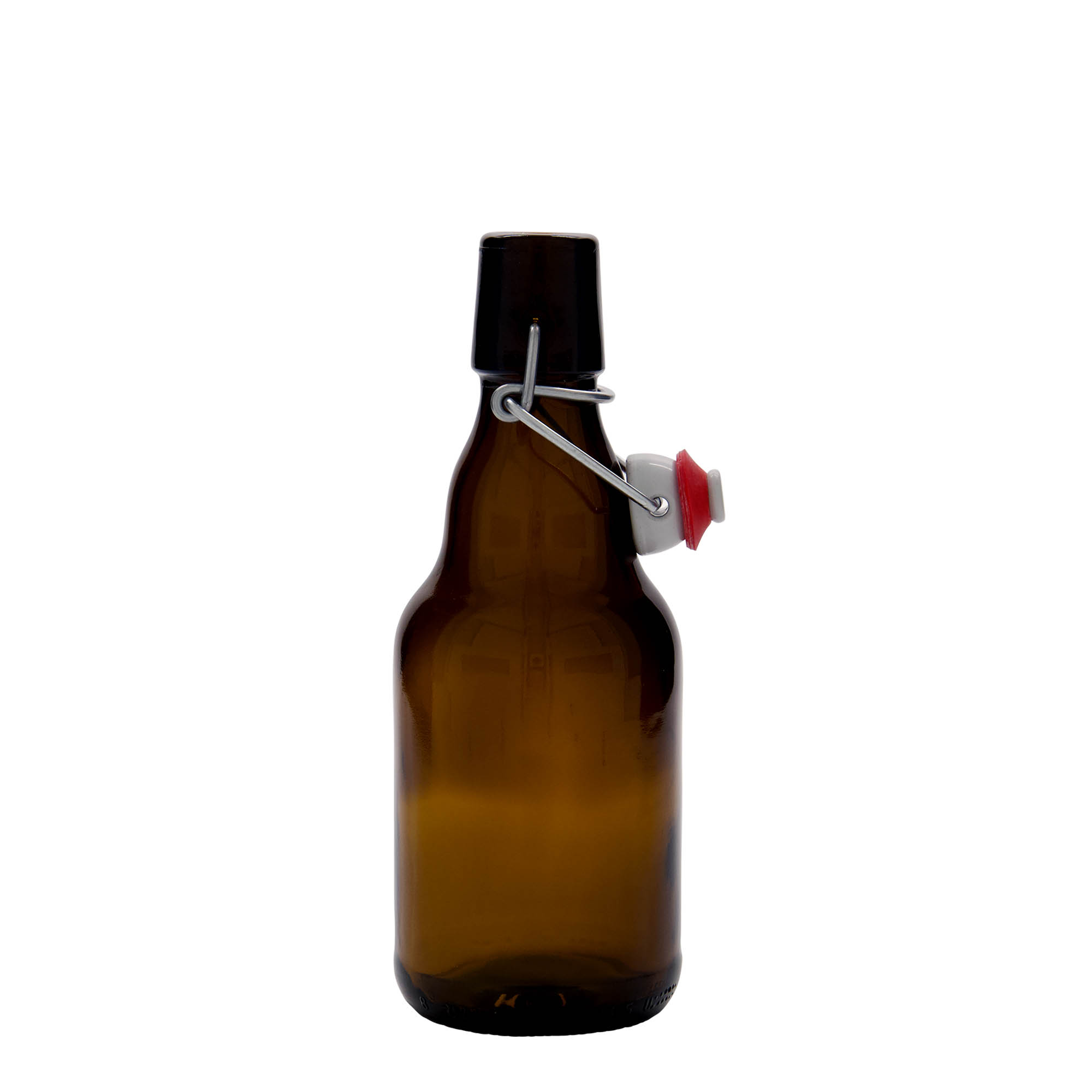 330 ml Bierflasche «Steinie», Glas, braun, Mündung: Bügelverschluss