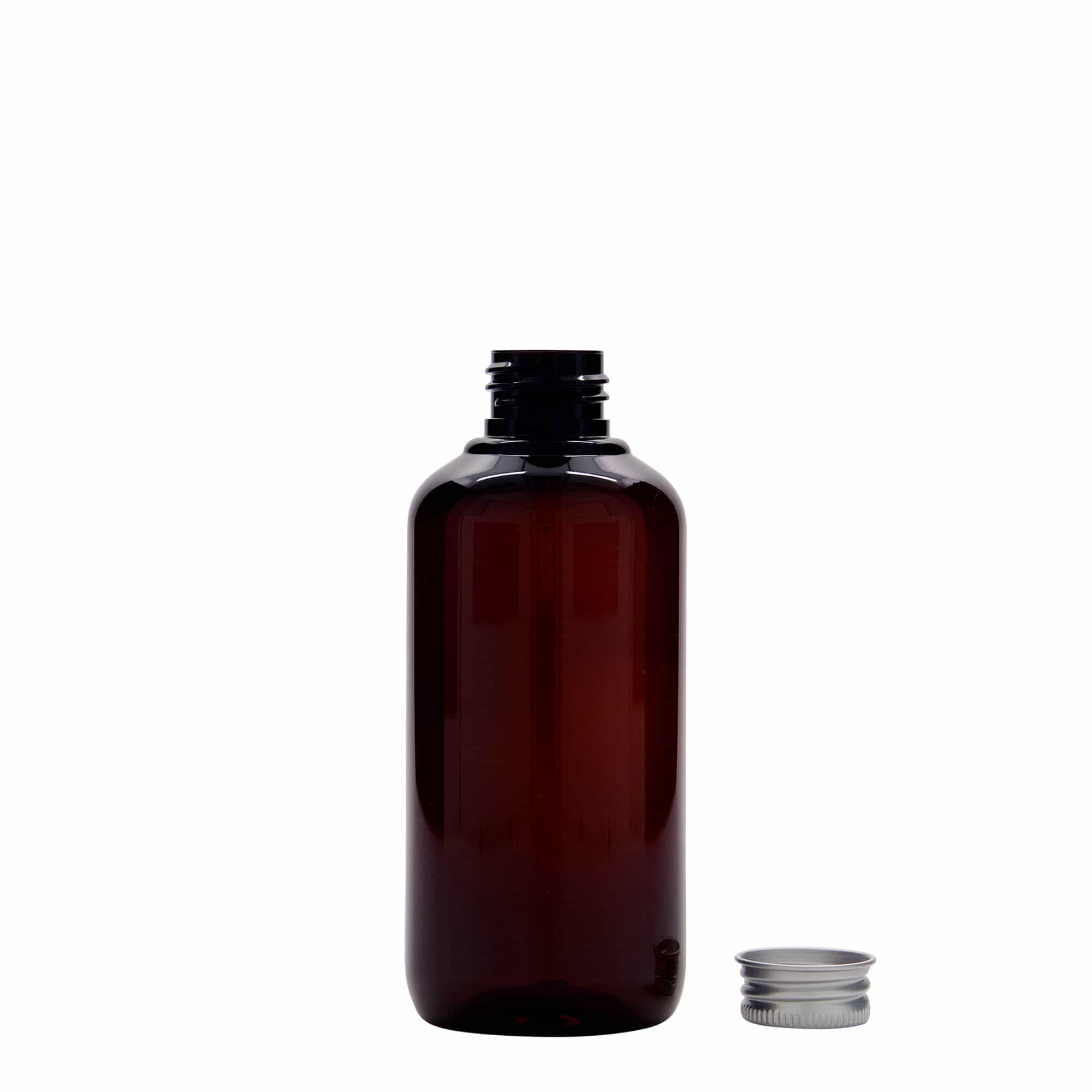 200 ml Recycling-Kunststoffflasche «Victor's Best», PCR, braun, Mündung:  24/410