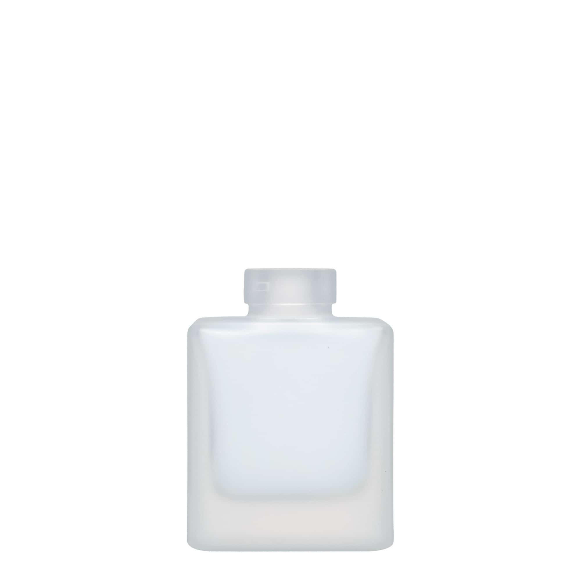 100 ml Glasflasche 'Cube', quadratisch, geeist, Mündung: Kork 100 ml Glasflasche 'Cube', quadratisch, geeist, Mündung: Kork