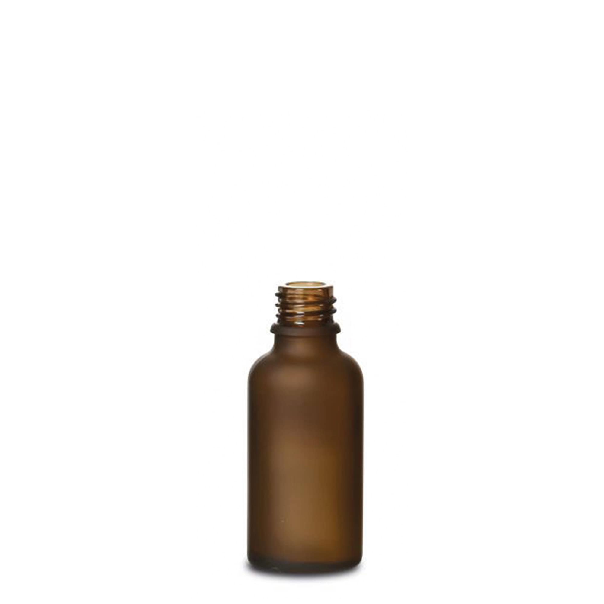 30 ml Medizinflasche, Glas, braun gefrostet, Mündung: DIN 18