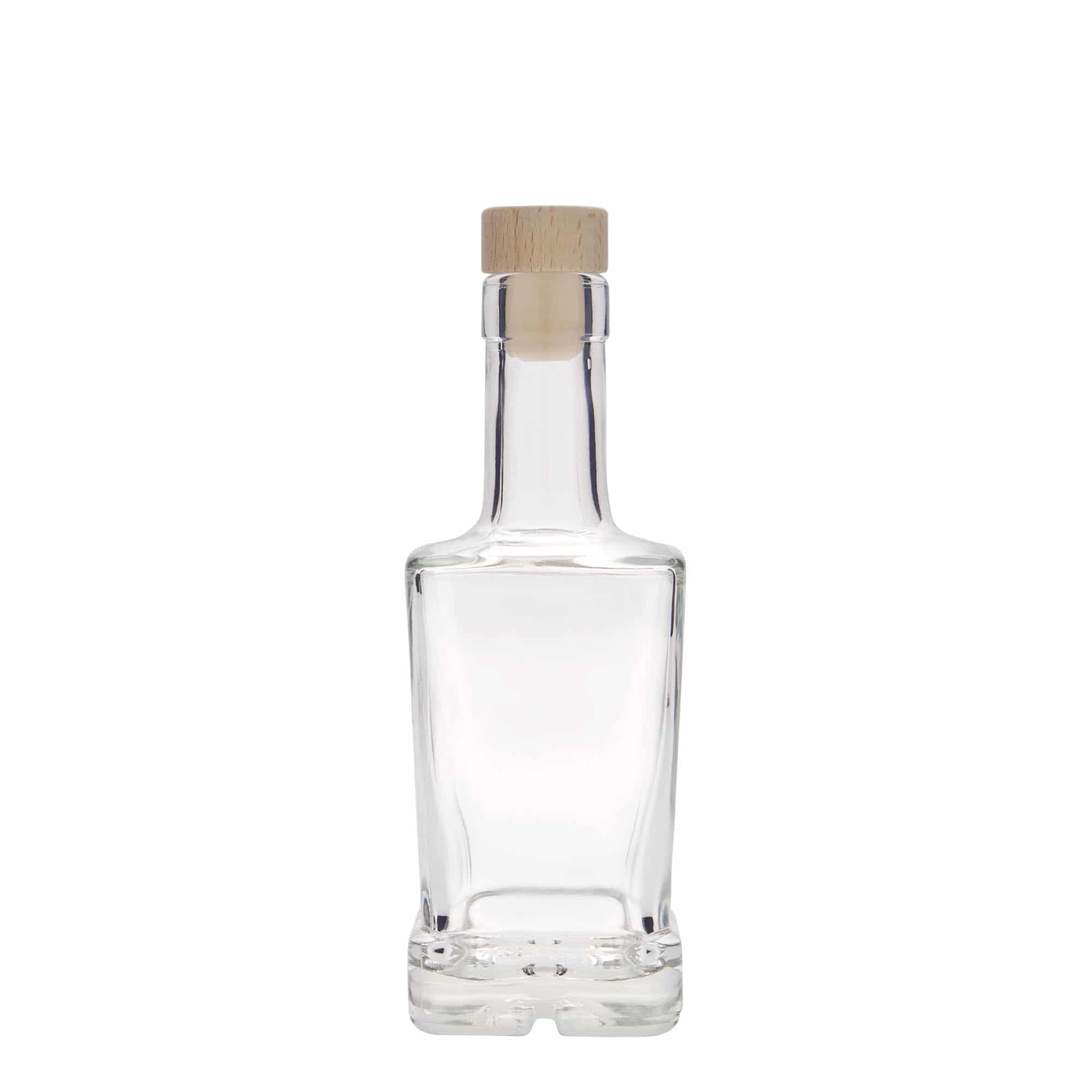 250 ml Glasflasche «Rene», quadratisch, Mündung: Kork
