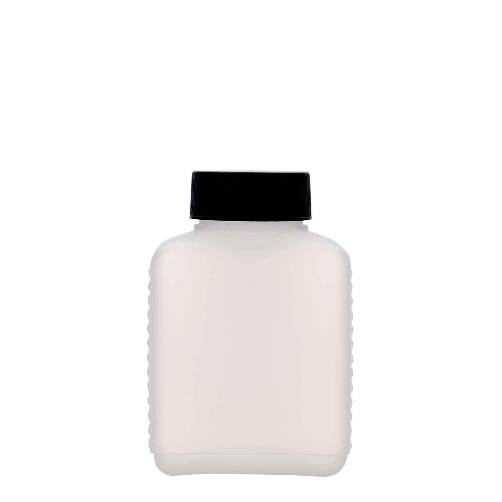 250 ml Weithalsflasche, rechteckig, HDPE-Kunststoff, natur, Mündung: DIN 40 EPE 250 ml Weithalsflasche, rechteckig, HDPE-Kunststoff, natur, Mündung: DIN 40 EPE