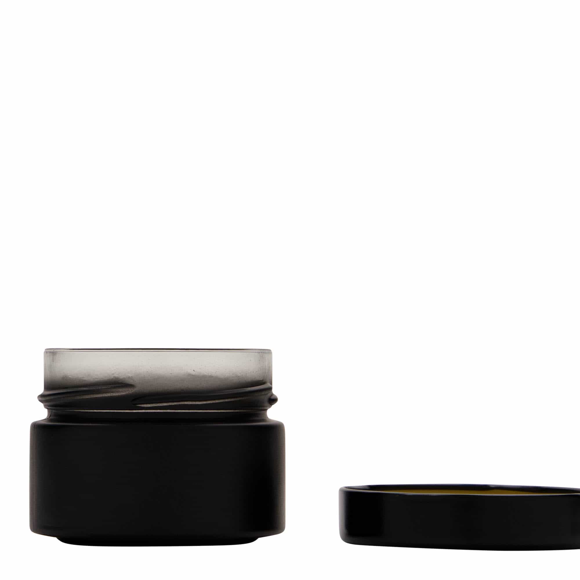 130 ml Rundglas «Aurora», schwarz, Mündung: Deep-Twist-off (DTO 66)