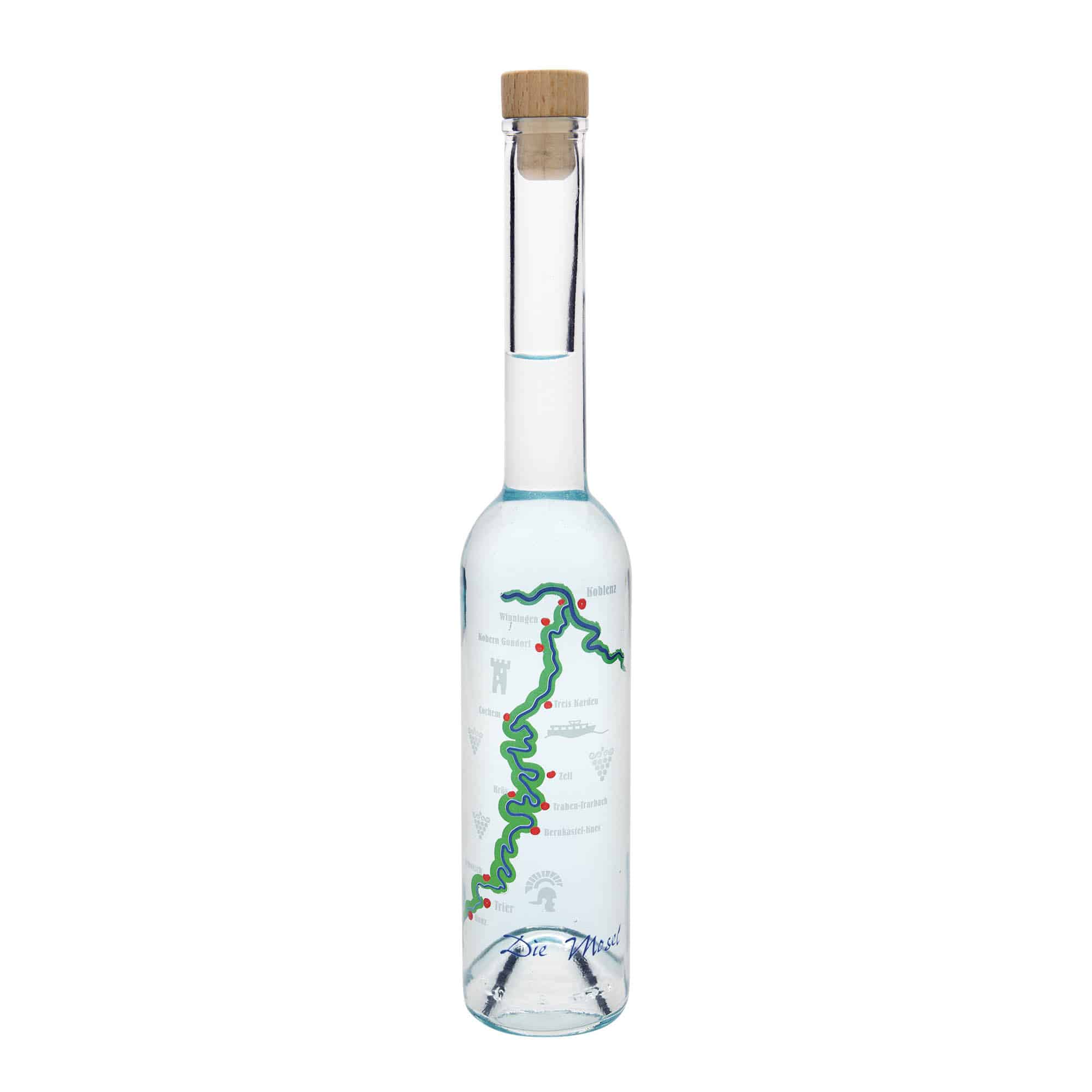 350 ml Glasflasche «Opera», Motiv: Mosel, Mündung: Kork
