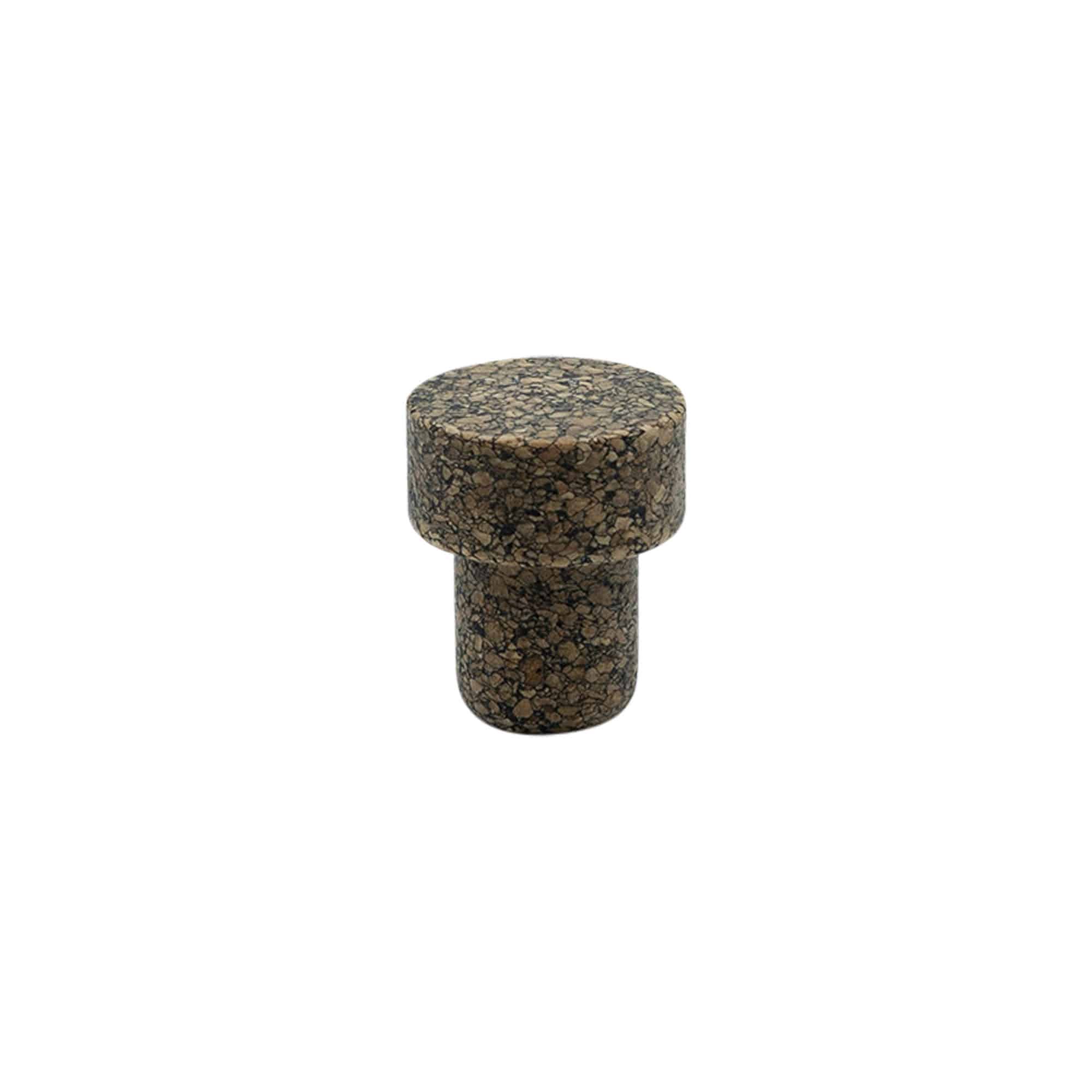 Griffkorken «Sharp» 19,5 mm, Corkcoal, für Mündung: Kork