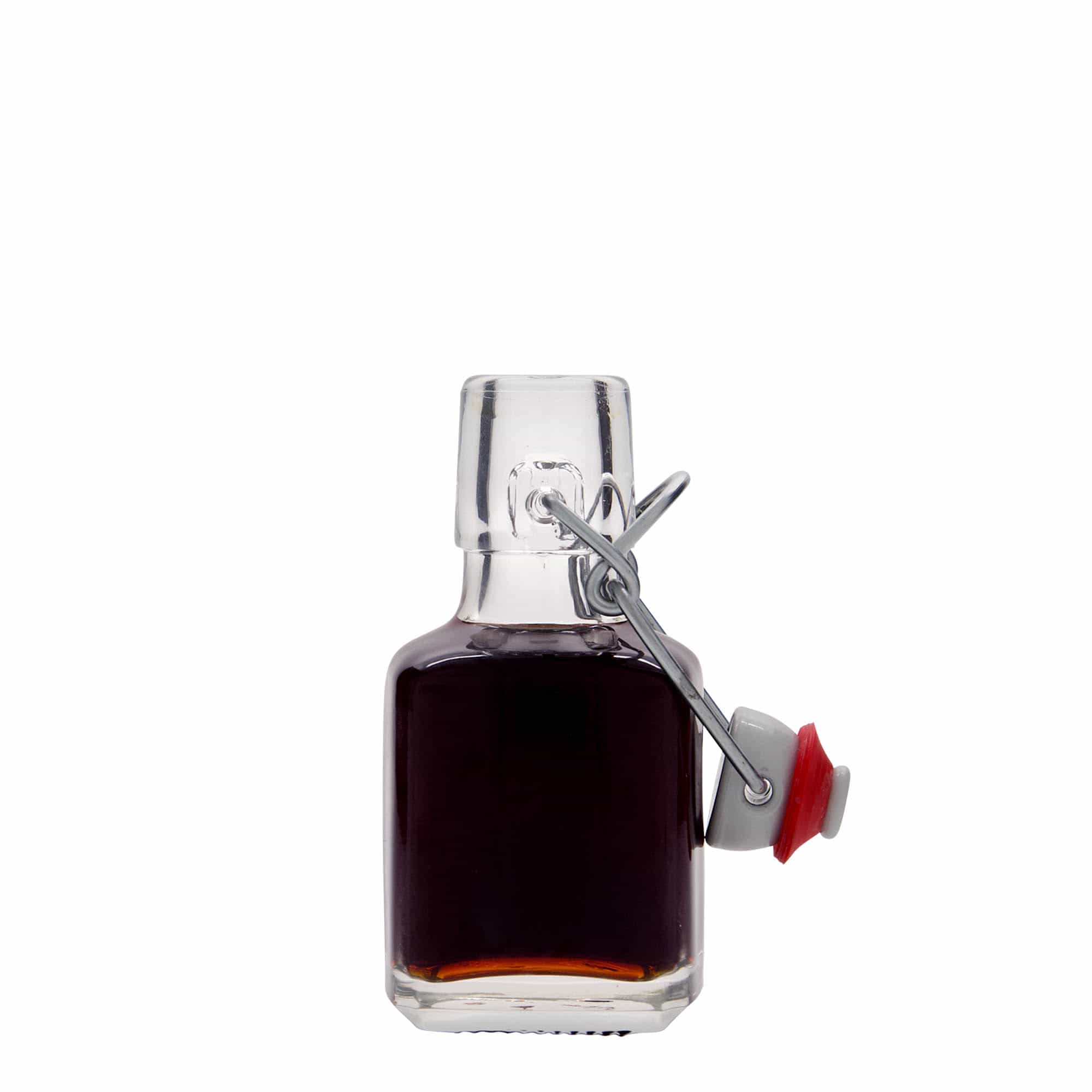 100 ml Glasflasche «Kubica», quadratisch, Mündung: Bügelverschluss