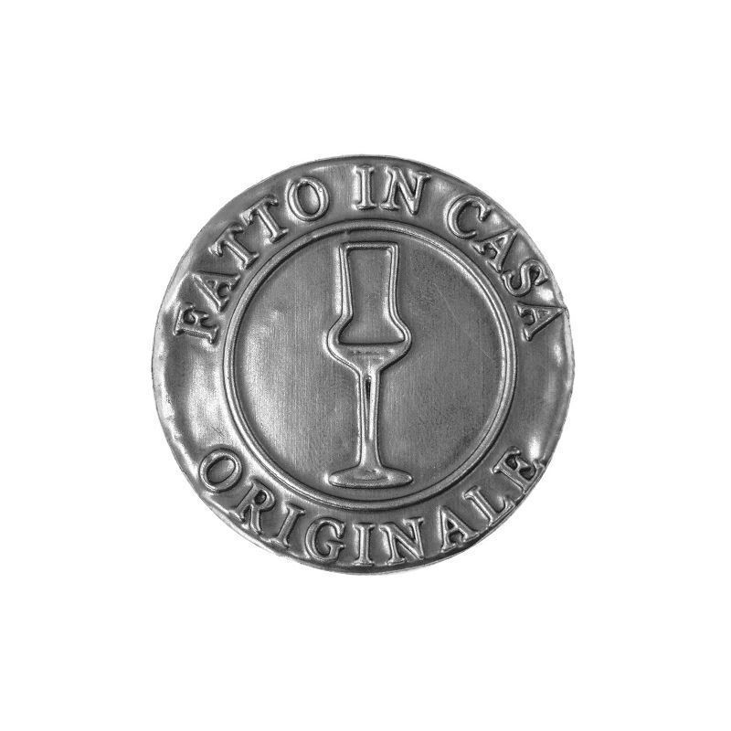Zinnetikett 'Fatto in Casa', rund, Metall, silber Zinnetikett 'Fatto in Casa', rund, Metall, silber