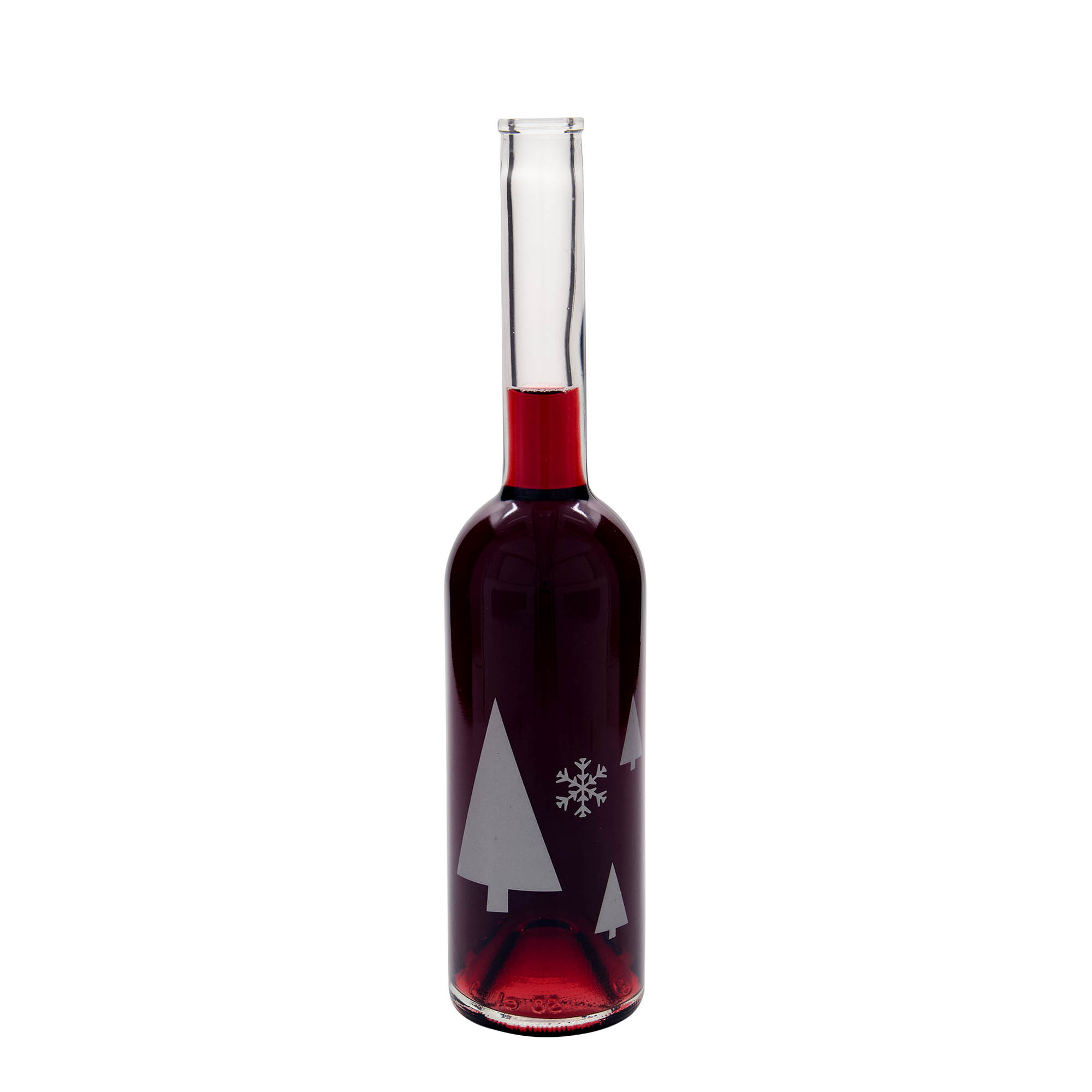 500 ml Glasflasche «Opera», Motiv: Schneeflocken, Mündung: Kork