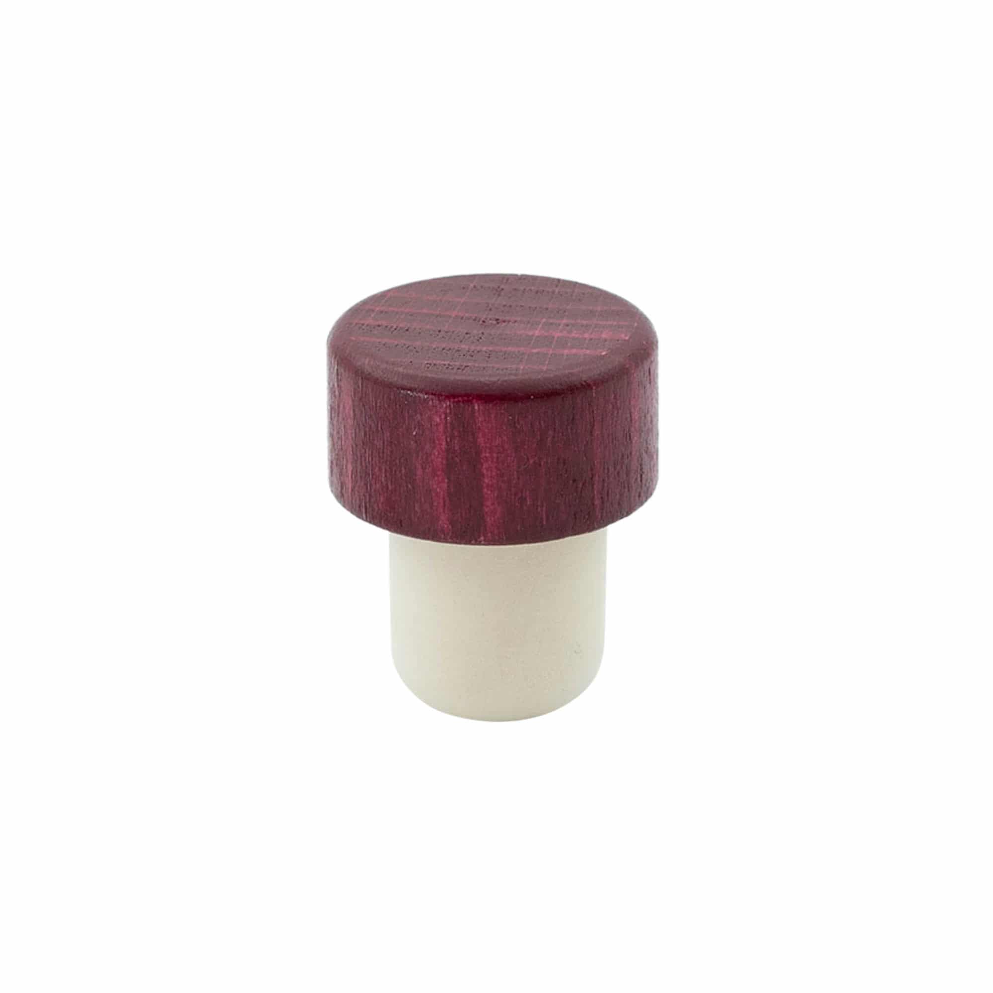 Griffkorken 19 mm, Holz/Kunststoff, bordeauxrot, für Mündung: Kork