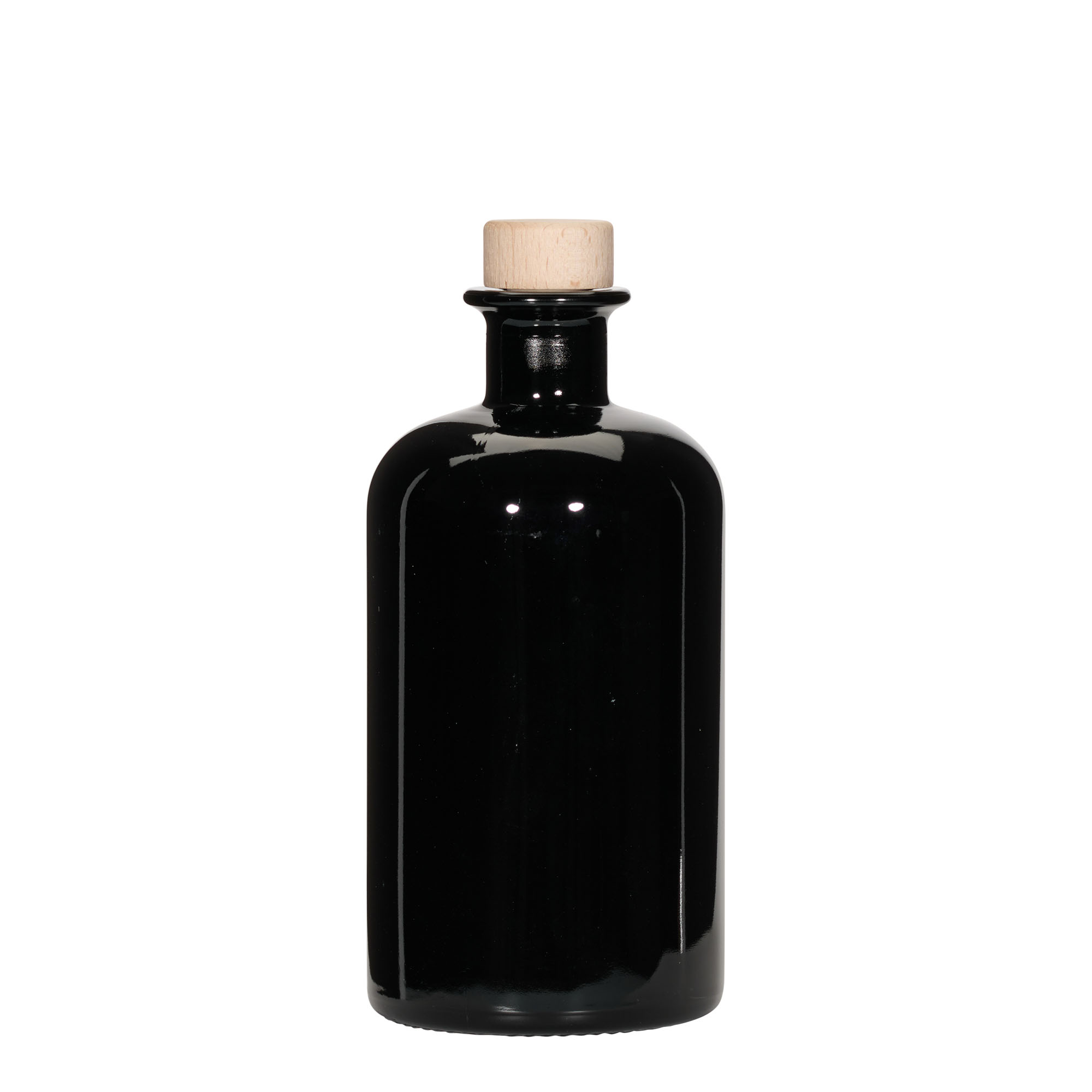 500 ml Glasflasche Apotheker, schwarz, Mündung: Kork 500 ml Glasflasche Apotheker, schwarz, Mündung: Kork