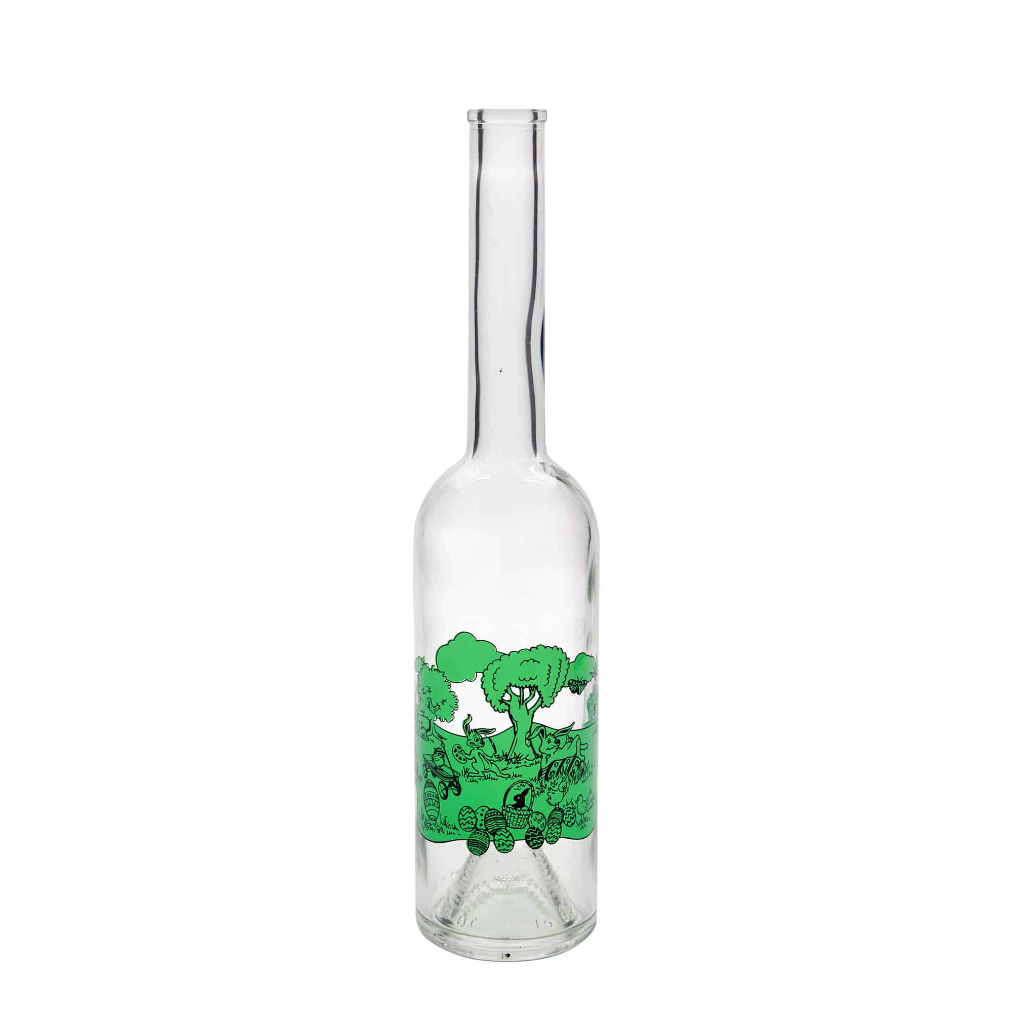 500 ml Glasflasche 'Opera', Motiv: Frohe Ostern, Mündung: Kork 500 ml Glasflasche 'Opera', Motiv: Frohe Ostern, Mündung: Kork