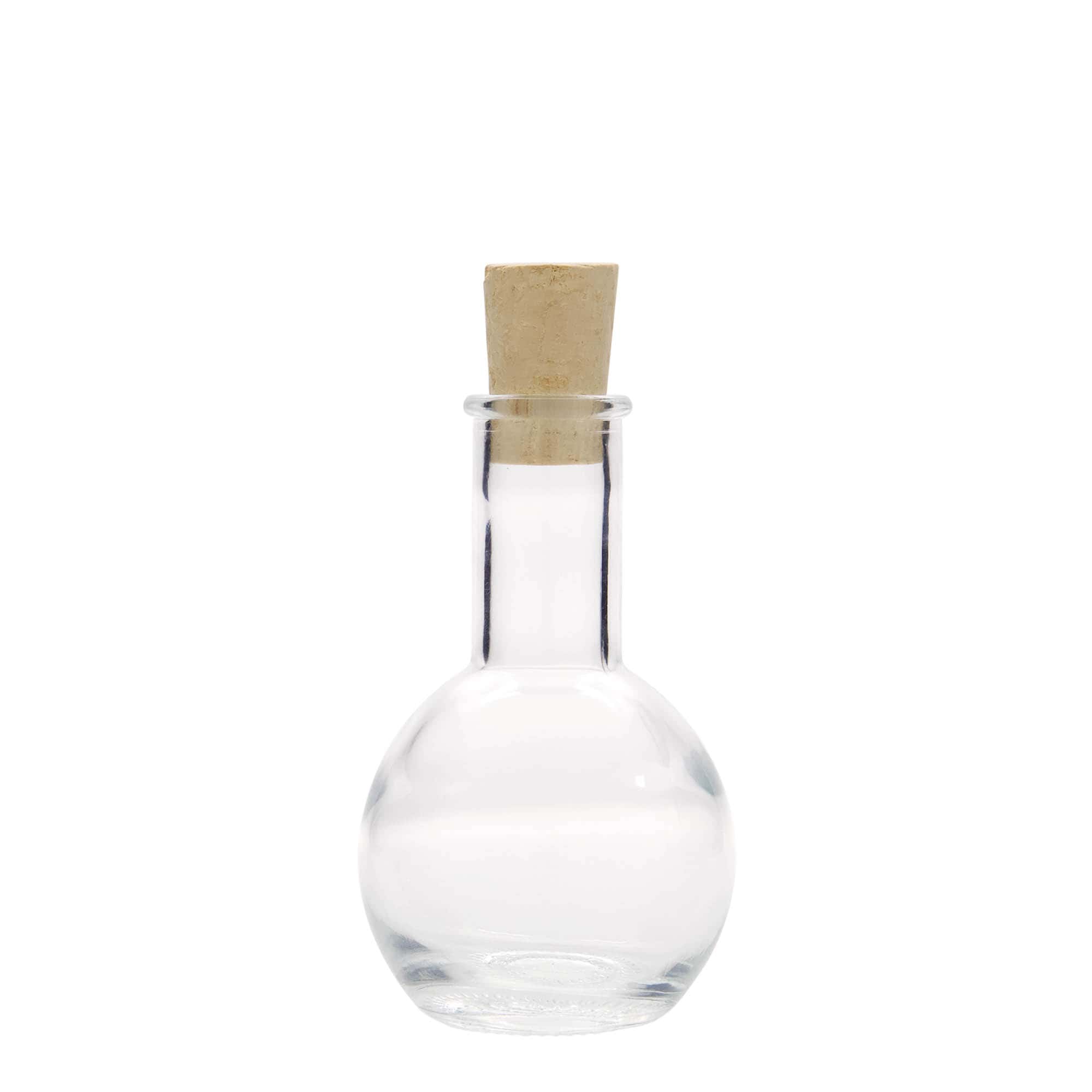 100 ml Glasflasche «Tulipano», Mündung: Kork