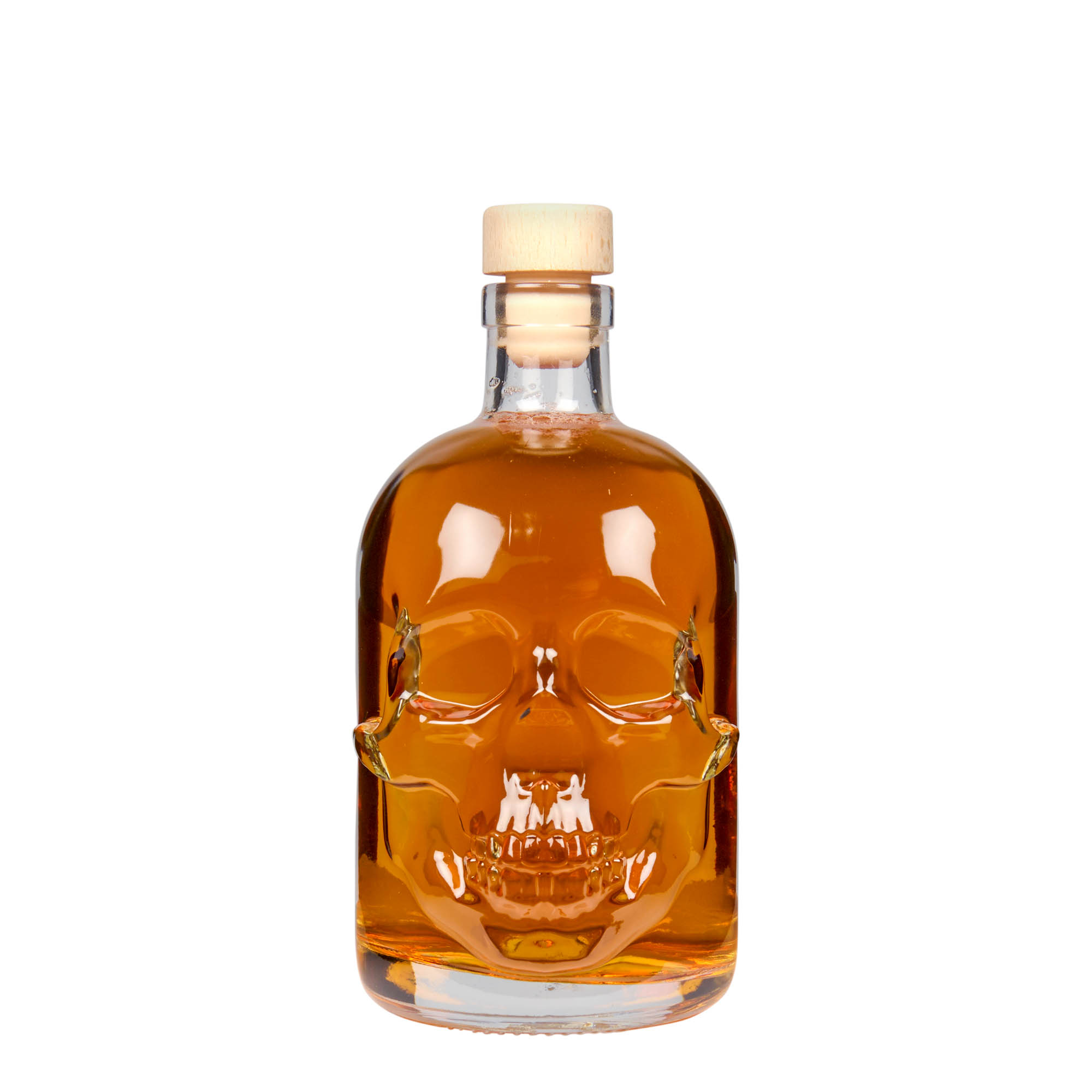 500 ml Glasflasche 'Totenkopf', Mündung: Kork