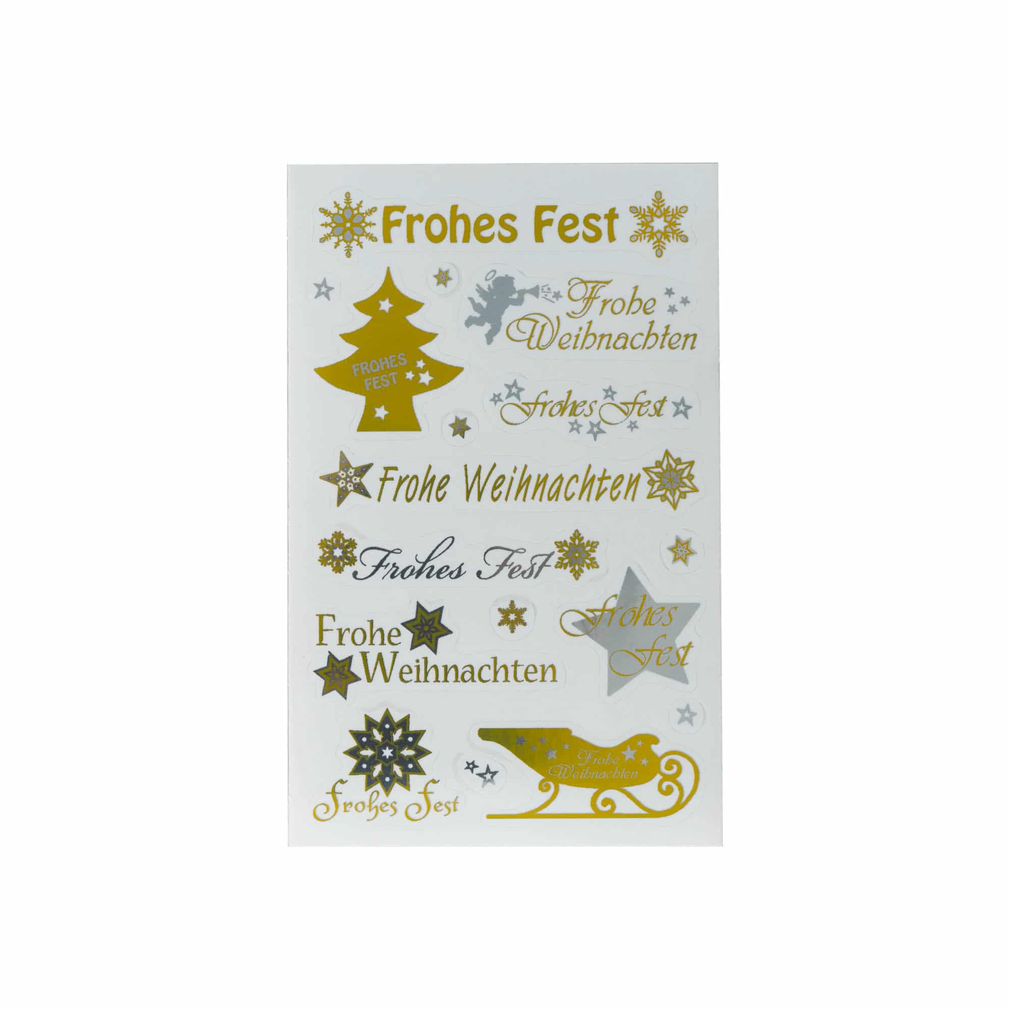 Zweckform Sticker «Weihnachten», Papier, gold-silber