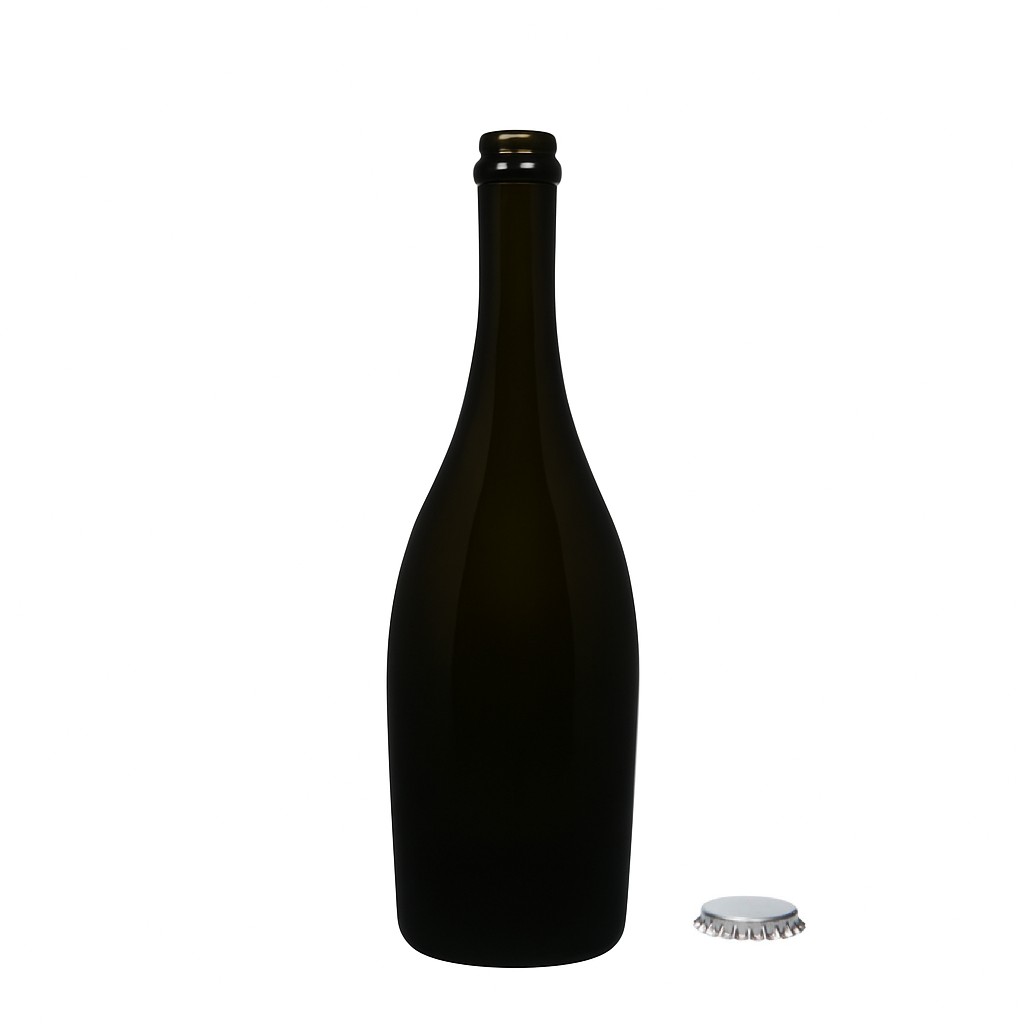 750 ml Sektflasche 'Carmen', Glas, antikgrün, Mündung: Kronkorken