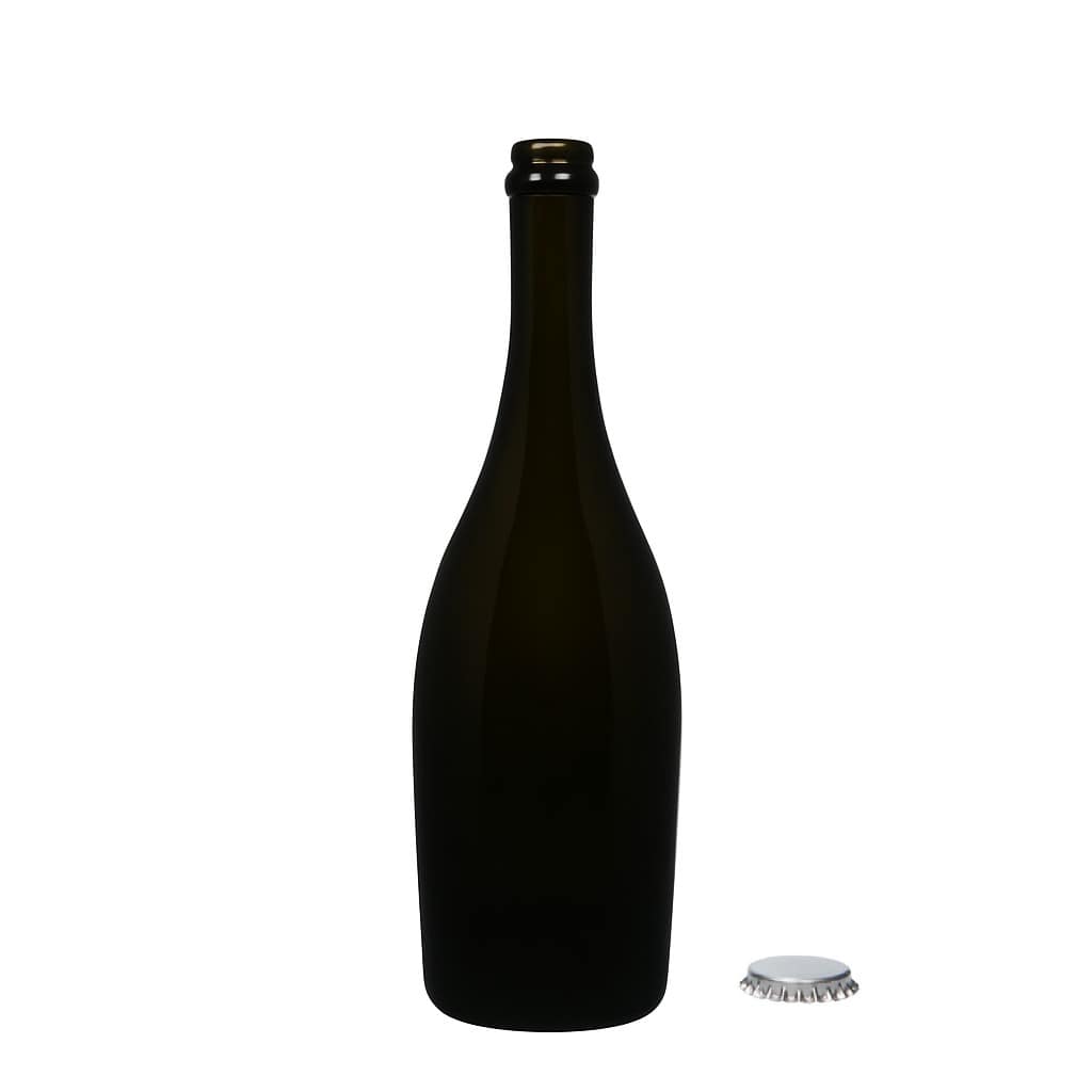 750 ml Sektflasche «Carmen», Glas, antikgrün, Mündung: Kronkorken