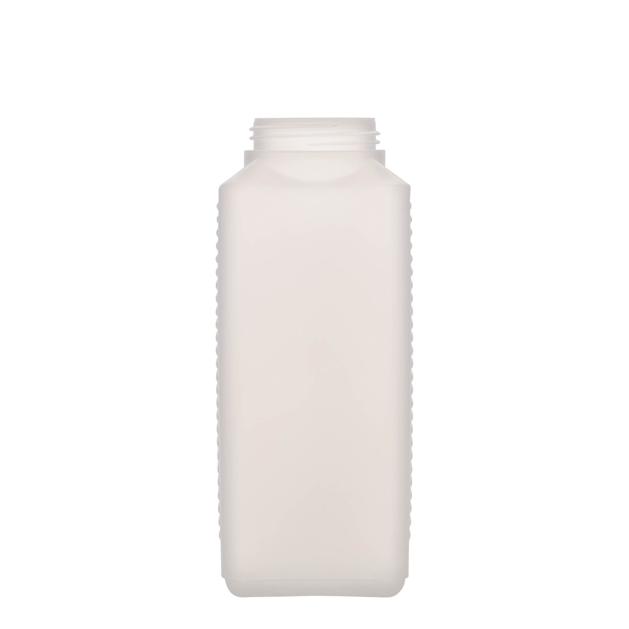 1.000 ml Weithalsflasche, rechteckig, HDPE-Kunststoff, natur, Mündung: DIN 60 EPE 1.000 ml Weithalsflasche, rechteckig, HDPE-Kunststoff, natur, Mündung: DIN 60 EPE