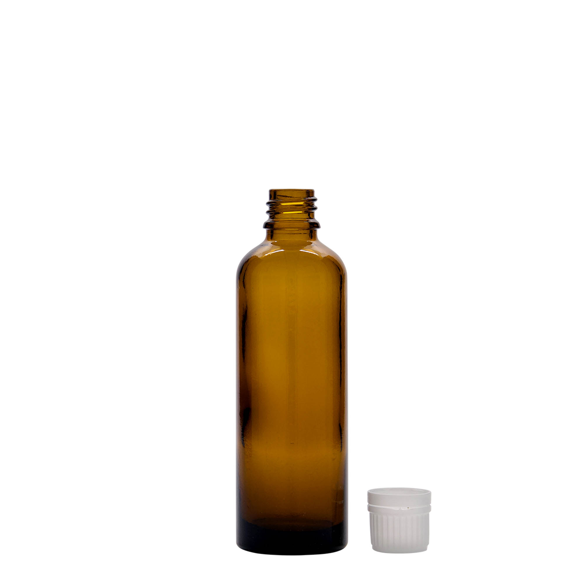 75 ml Medizinflasche, Glas, braun, Mündung: DIN 18 75 ml Medizinflasche, Glas, braun, Mündung: DIN 18