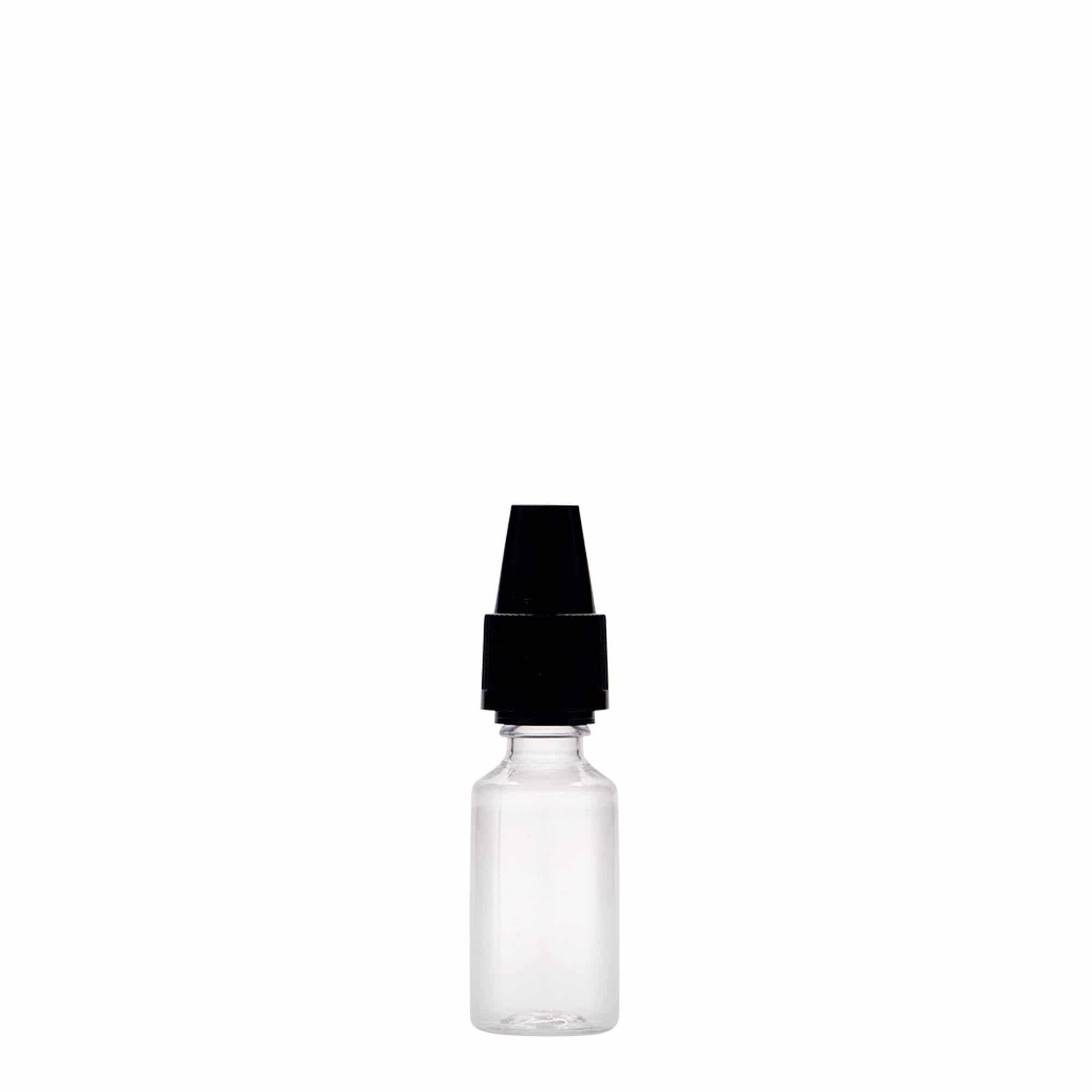 10 ml PET-Flasche «E-Liquid» mit Qualitäts- und Kindersicherung, Kunststoff, Mündung: Schraubverschluss
