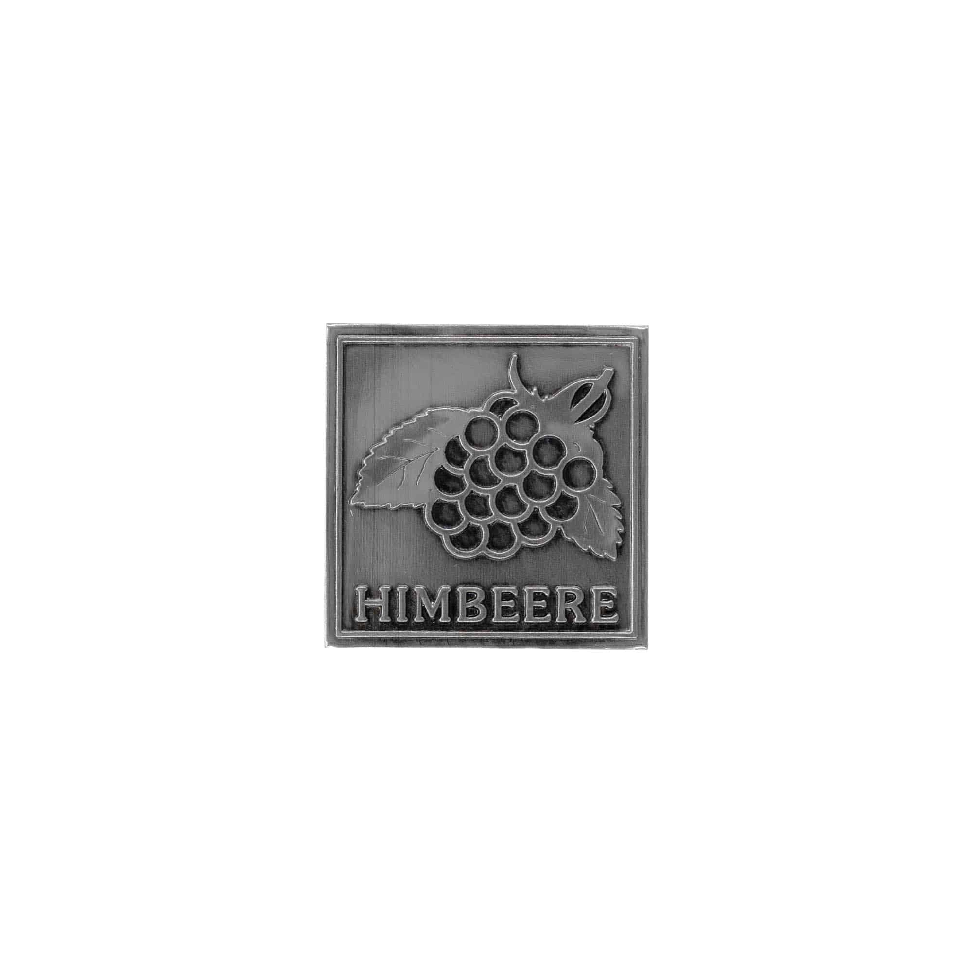 Zinnetikett 'Himbeere', quadratisch, Metall, silber Zinnetikett 'Himbeere', quadratisch, Metall, silber