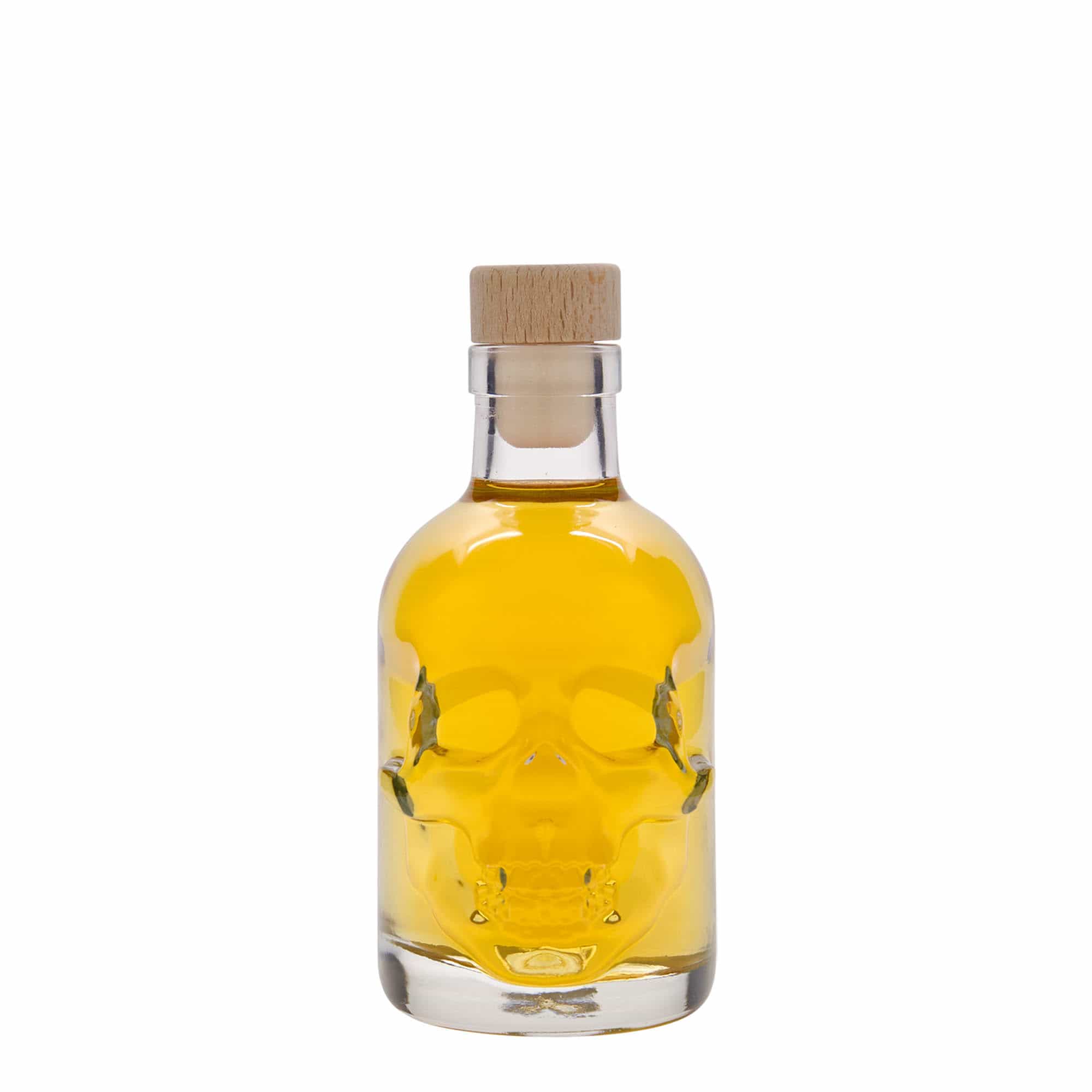 200 ml Glasflasche «Totenkopf», Mündung: Kork