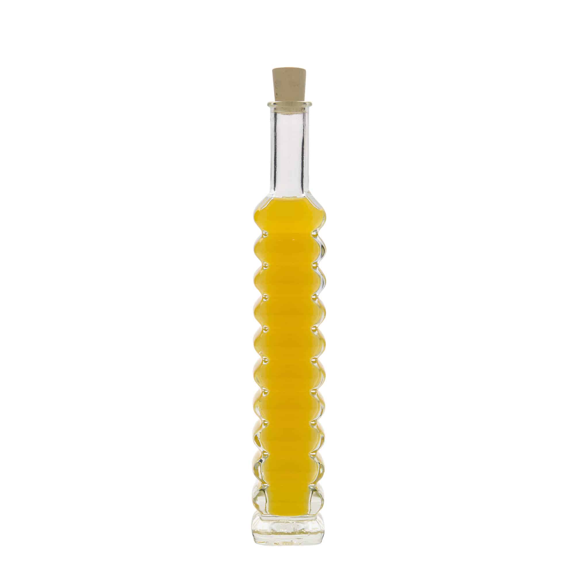 100 ml Glasflasche «Roma», quadratisch, Mündung: Kork