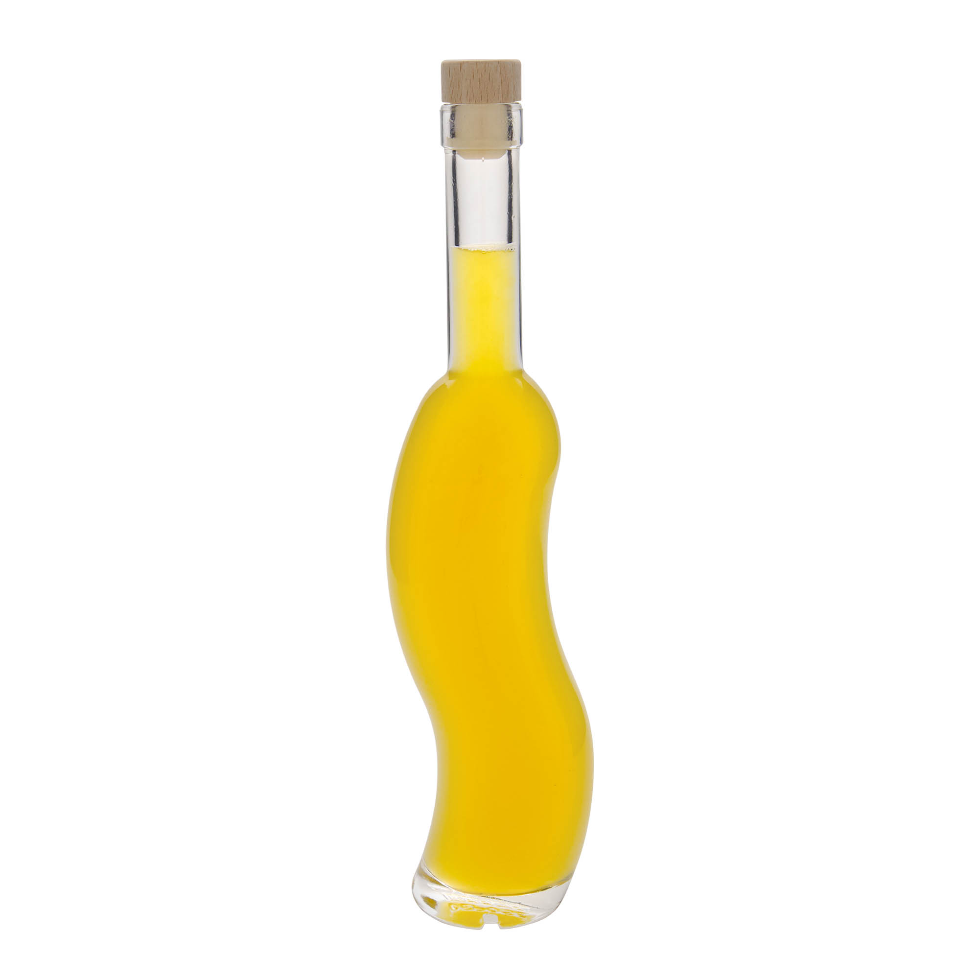 350 ml Glasflasche «La-Ola», halbrund, Mündung: Kork