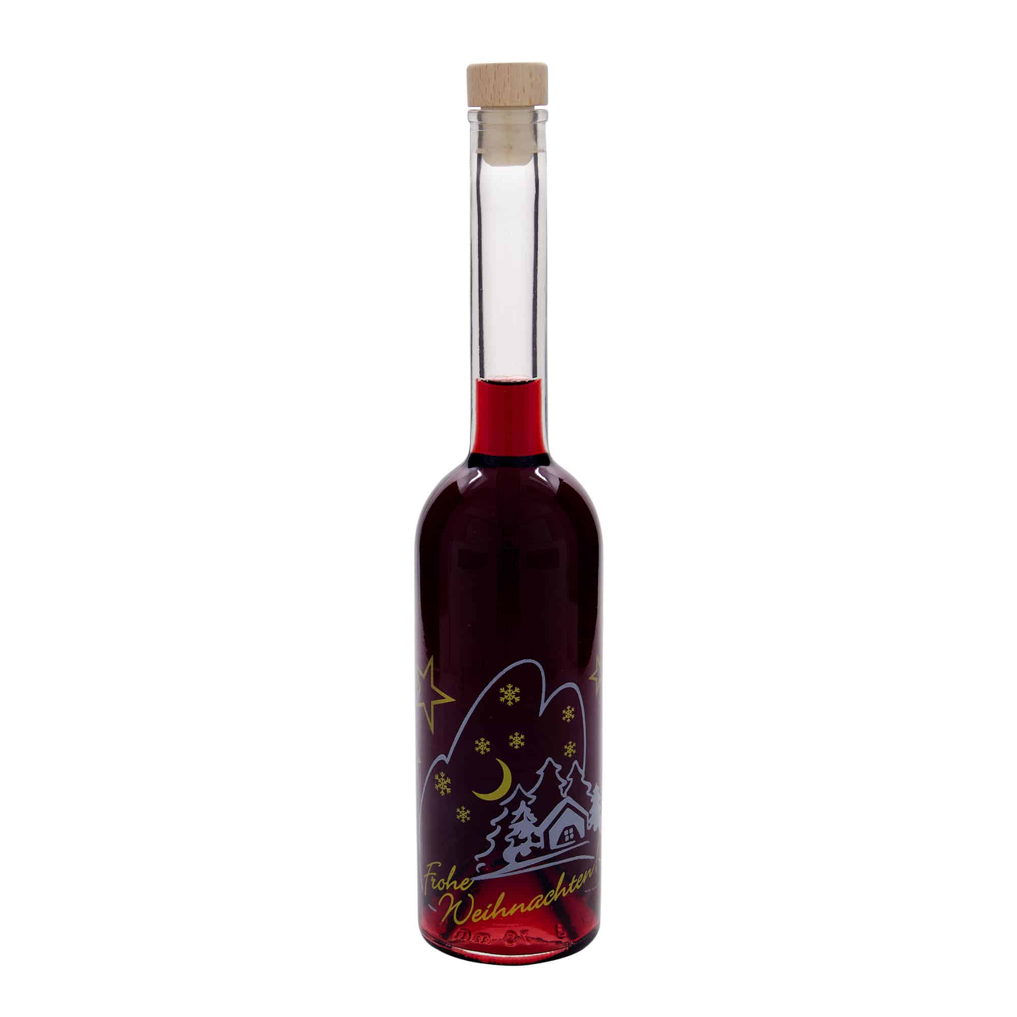 500 ml Glasflasche «Opera», Motiv: Weihnachtsidylle, Mündung: Kork
