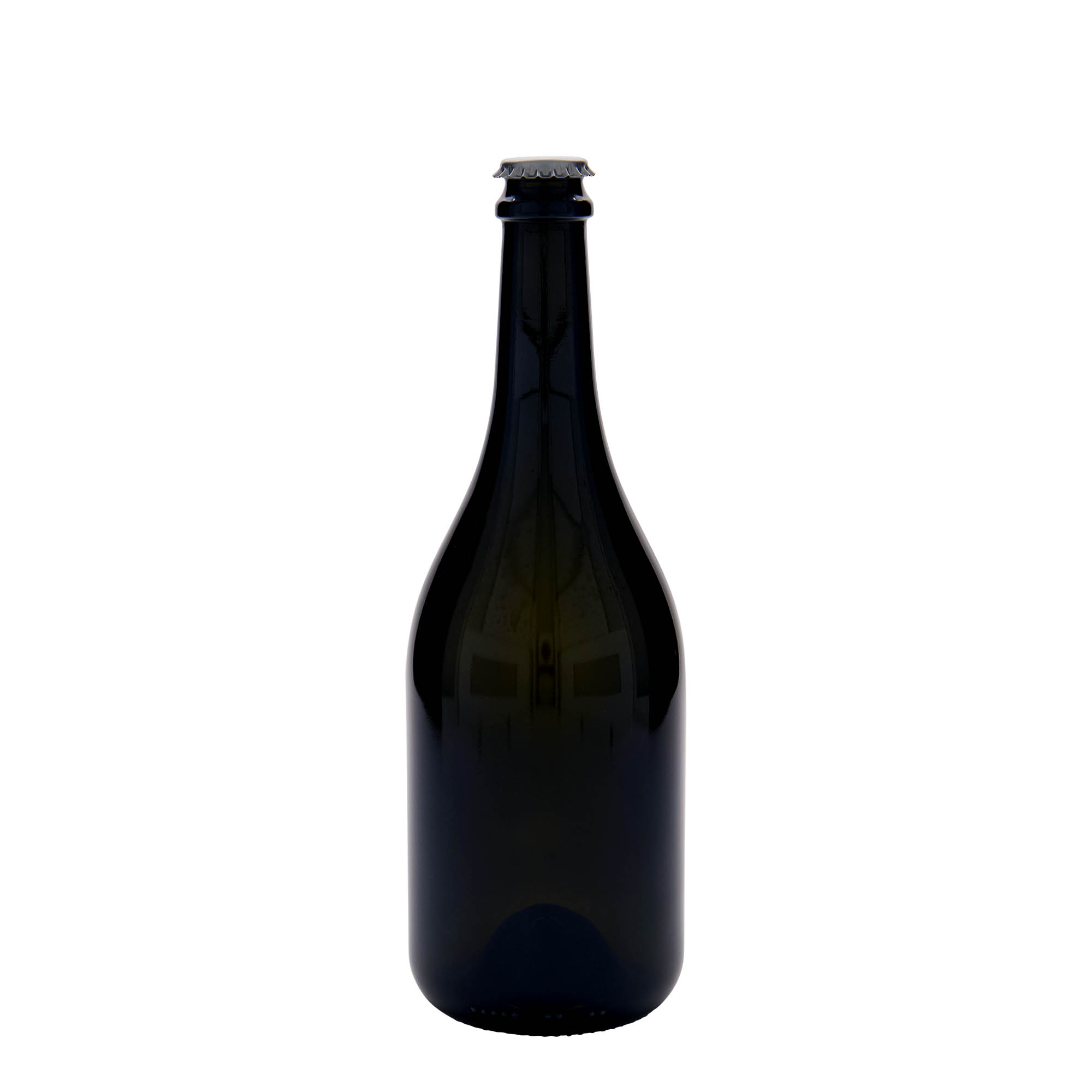 750 ml Bierflasche 'Horta', Glas, antikgrün, Mündung: Kronkorken 750 ml Bierflasche 'Horta', Glas, antikgrün, Mündung: Kronkorken