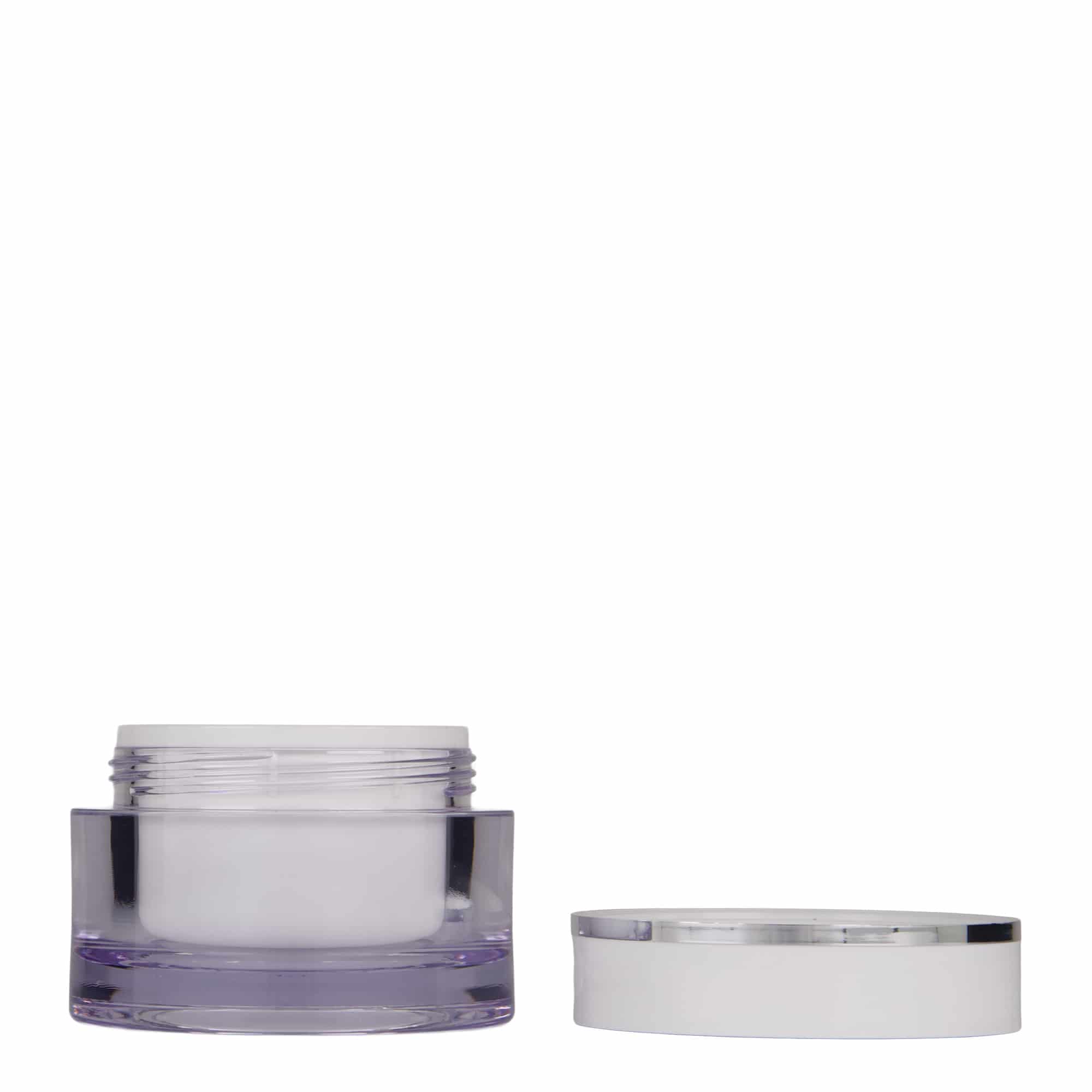 50 ml Tiegel, SAN-Kunststoff, weiss, Mündung: Schraubverschluss