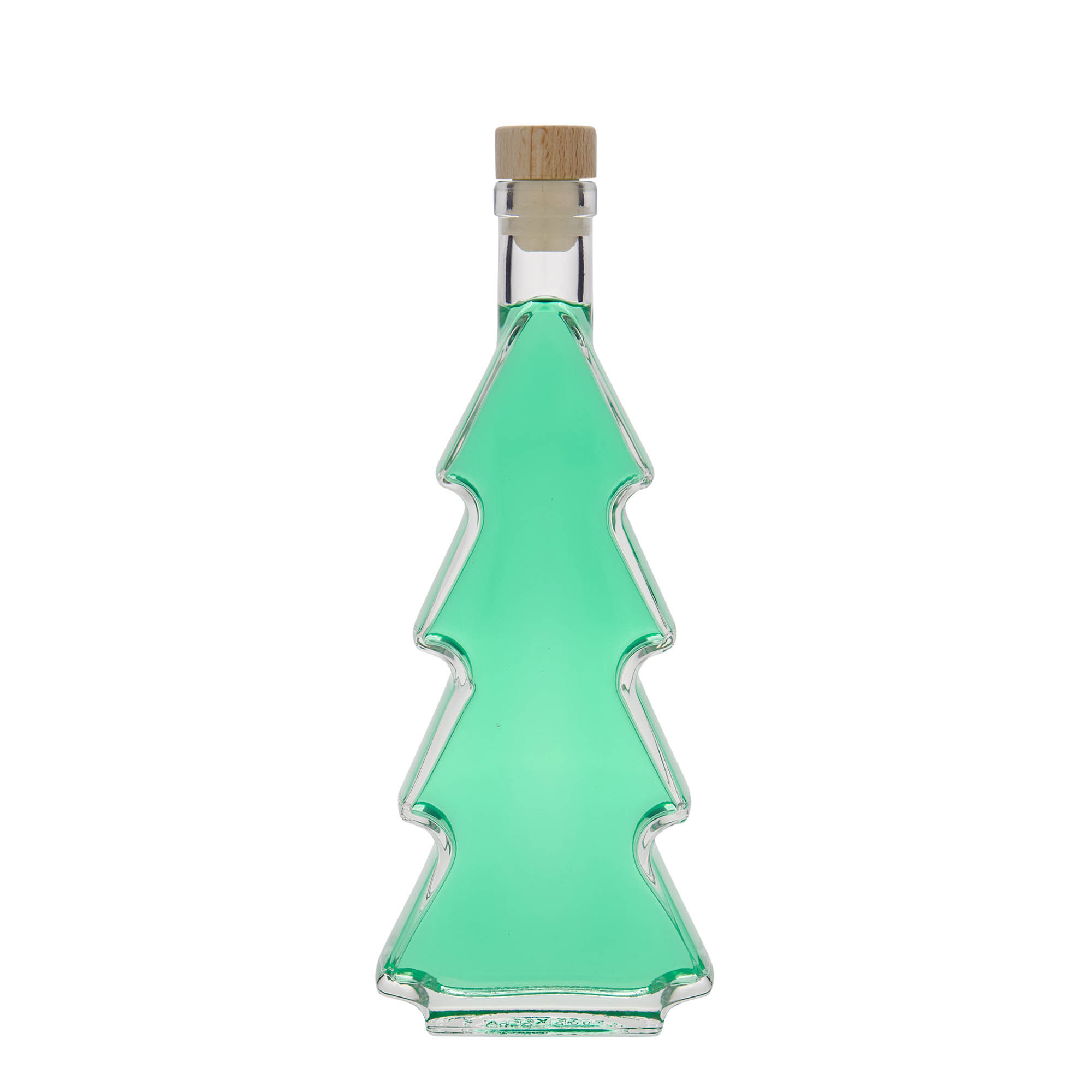 350 ml Glasflasche 'Tannenbaum', Mündung: Kork 350 ml Glasflasche 'Tannenbaum', Mündung: Kork