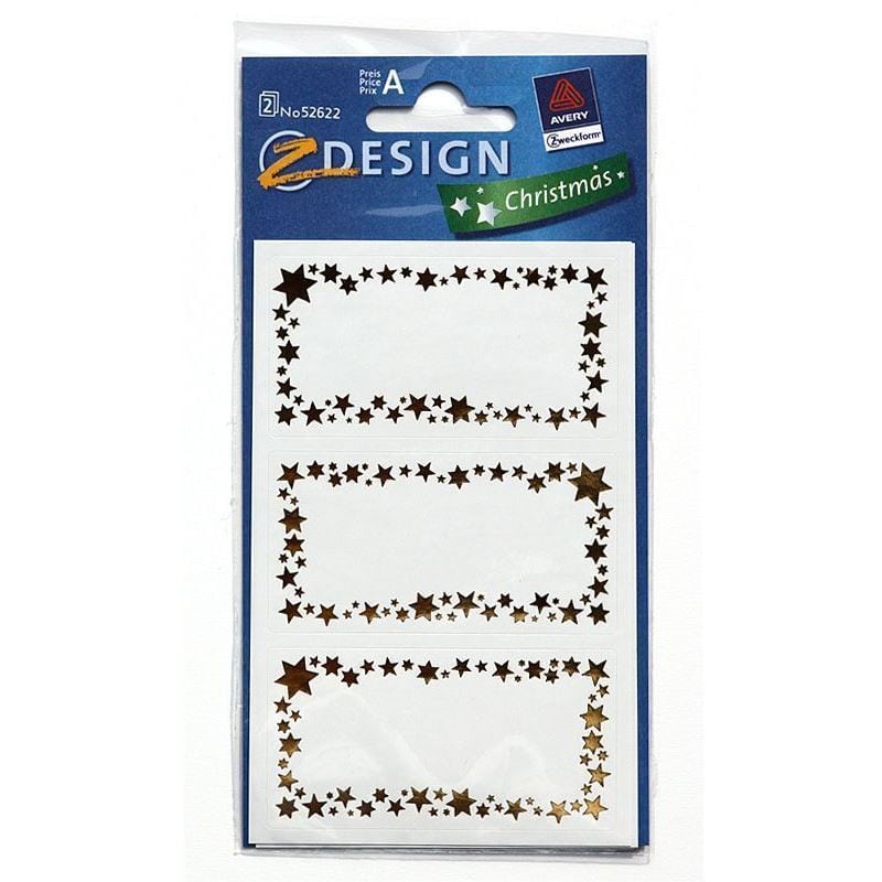 Zweckform Etiketten «Sternenrahmen», Papier, gold