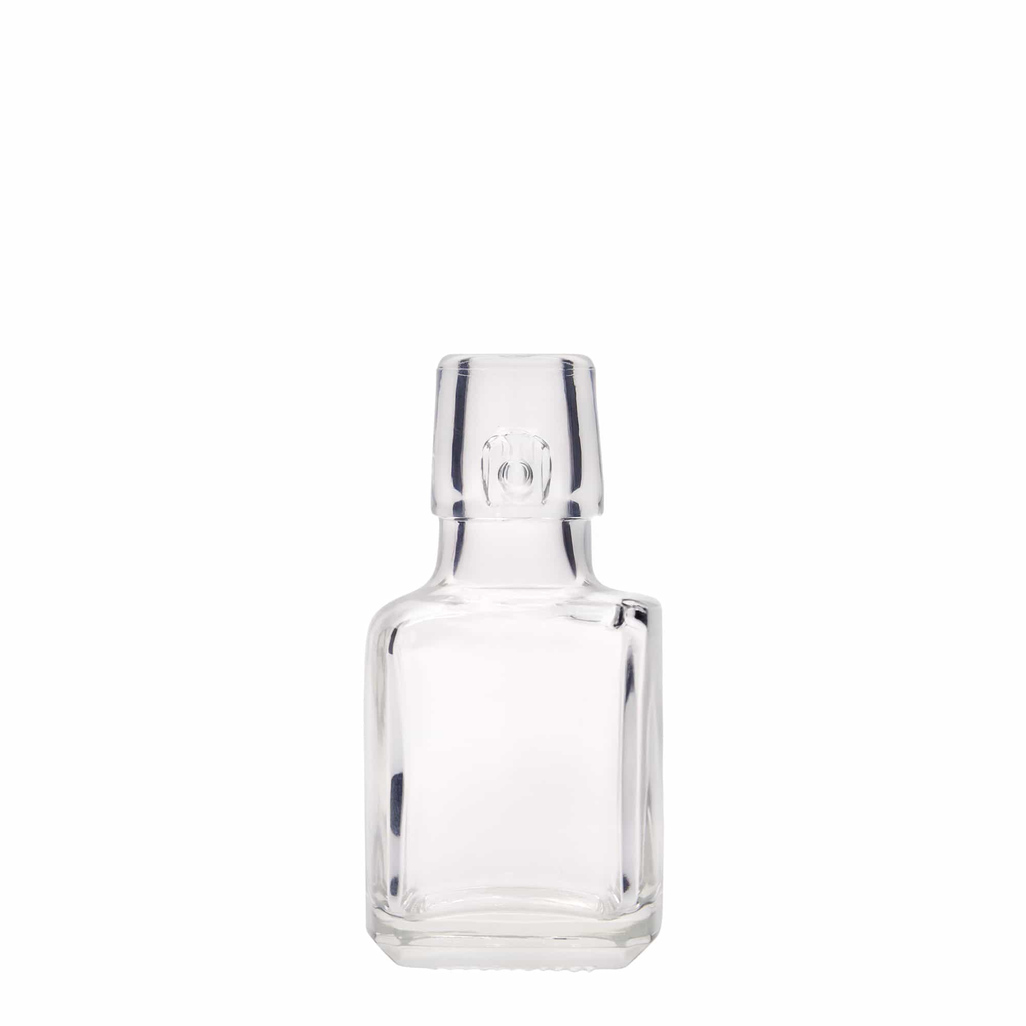 100 ml Glasflasche «Kubica», quadratisch, Mündung: Bügelverschluss