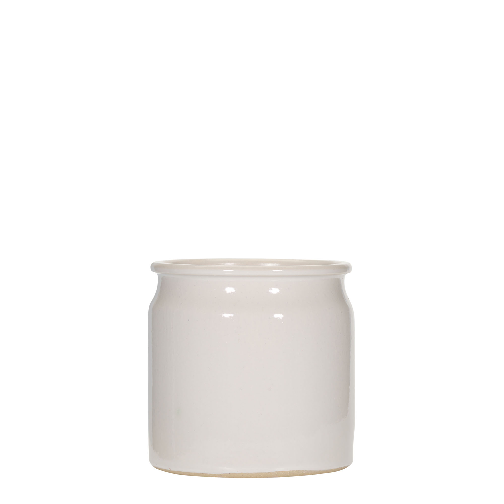 160 ml Steinzeugtopf, Keramik, weiss, Mündung: Kork