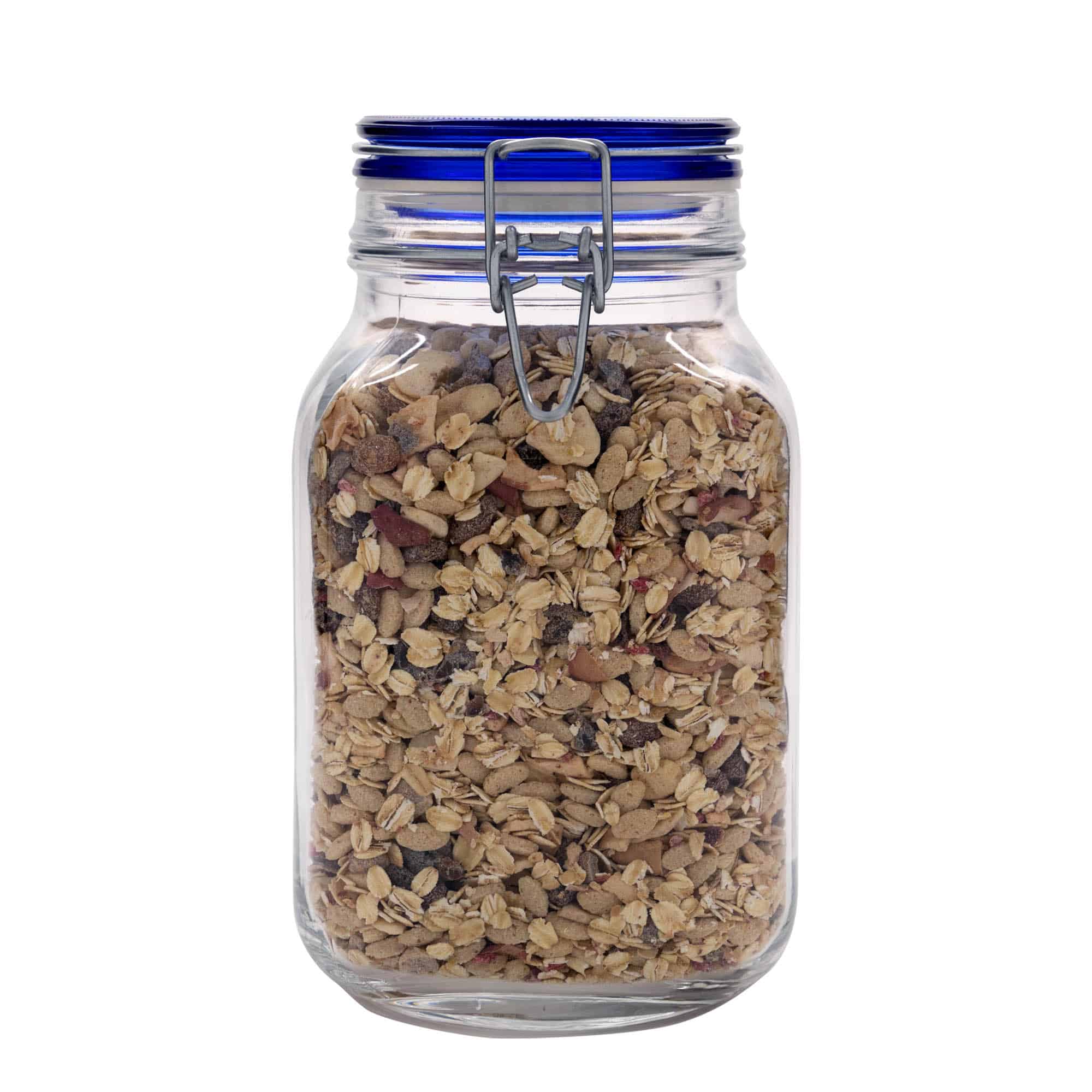 2.000 ml Drahtbügelglas «Fido» Blue Top, quadratisch, Mündung: Drahtbügelverschluss