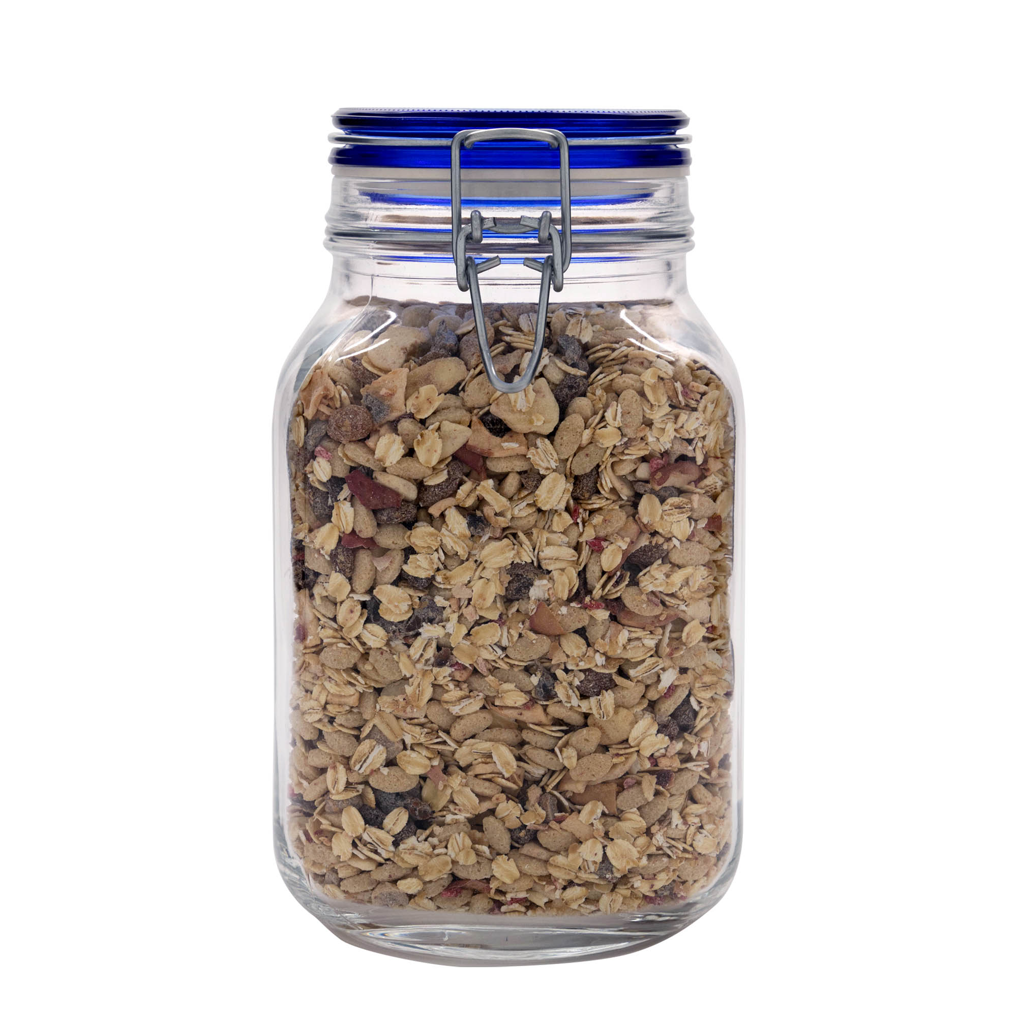 2.000 ml Drahtbügelglas «Fido» Blue Top, quadratisch, Mündung: Drahtbügelverschluss