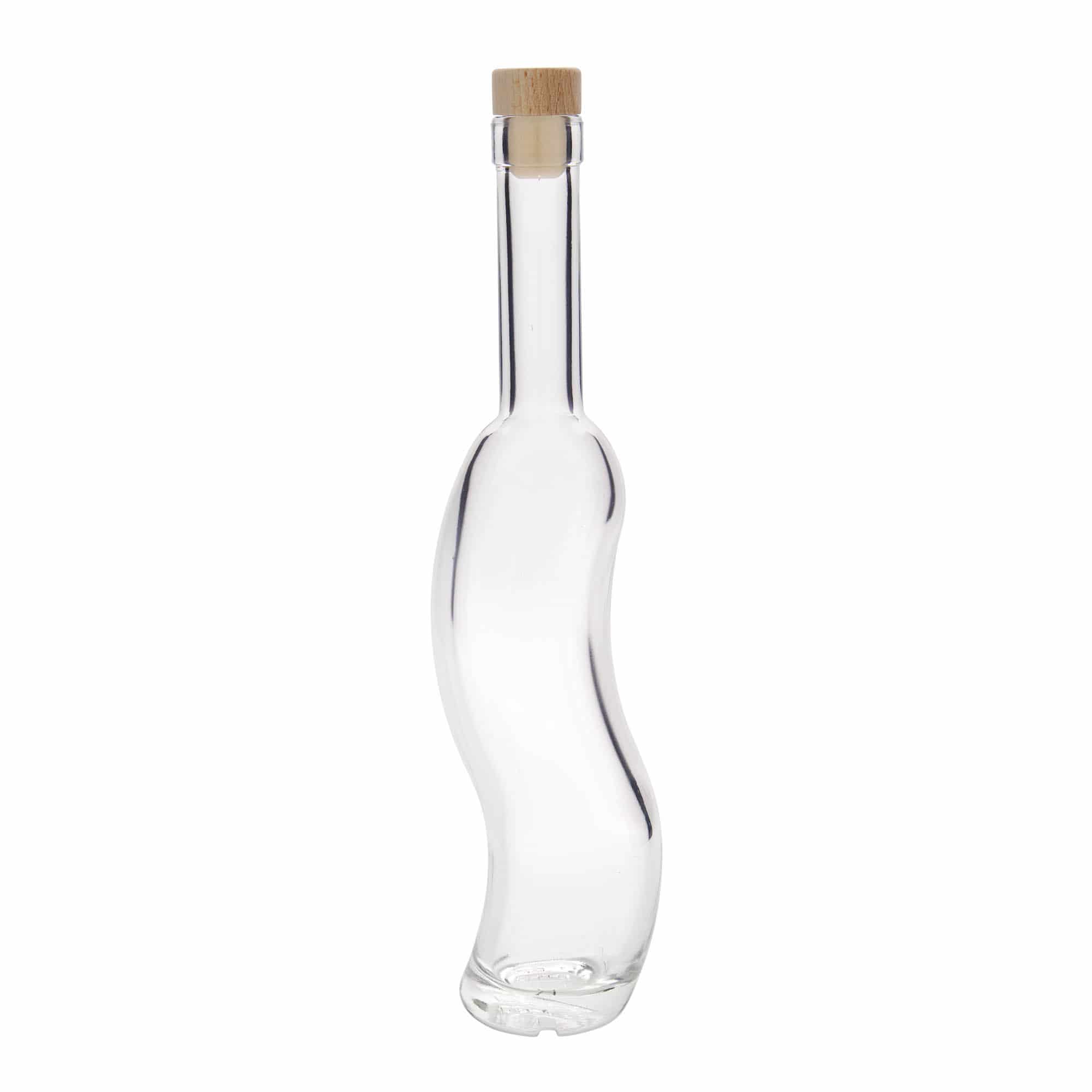 350 ml Glasflasche 'La-Ola', halbrund, Mündung: Kork