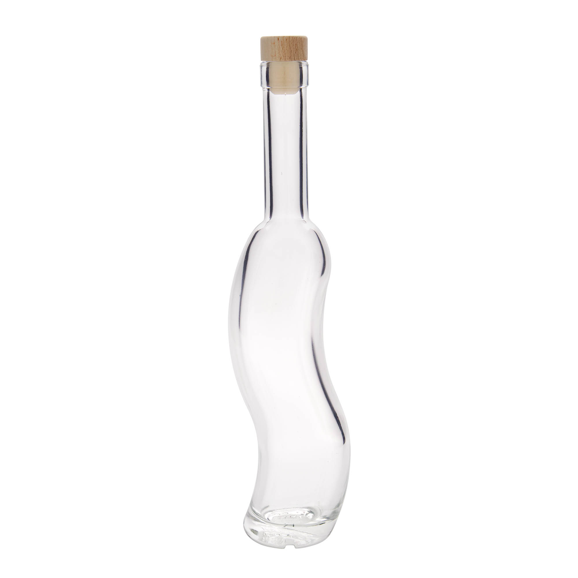 350 ml Glasflasche «La-Ola», halbrund, Mündung: Kork